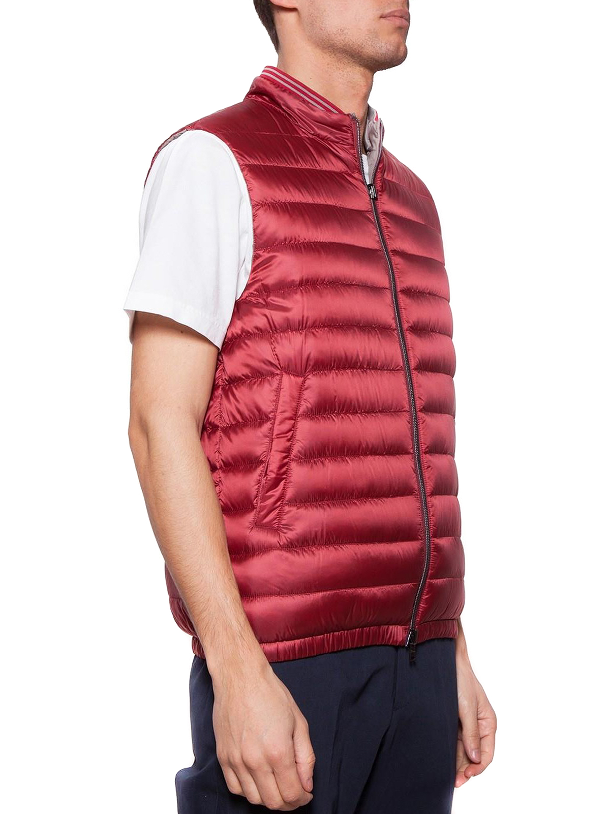 Padded jackets Herno - Striped collar reversible vest