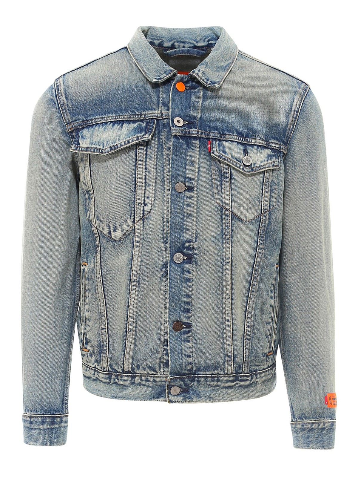Heron Preston Bicolour print denim jacket|HMYE006S209250237388