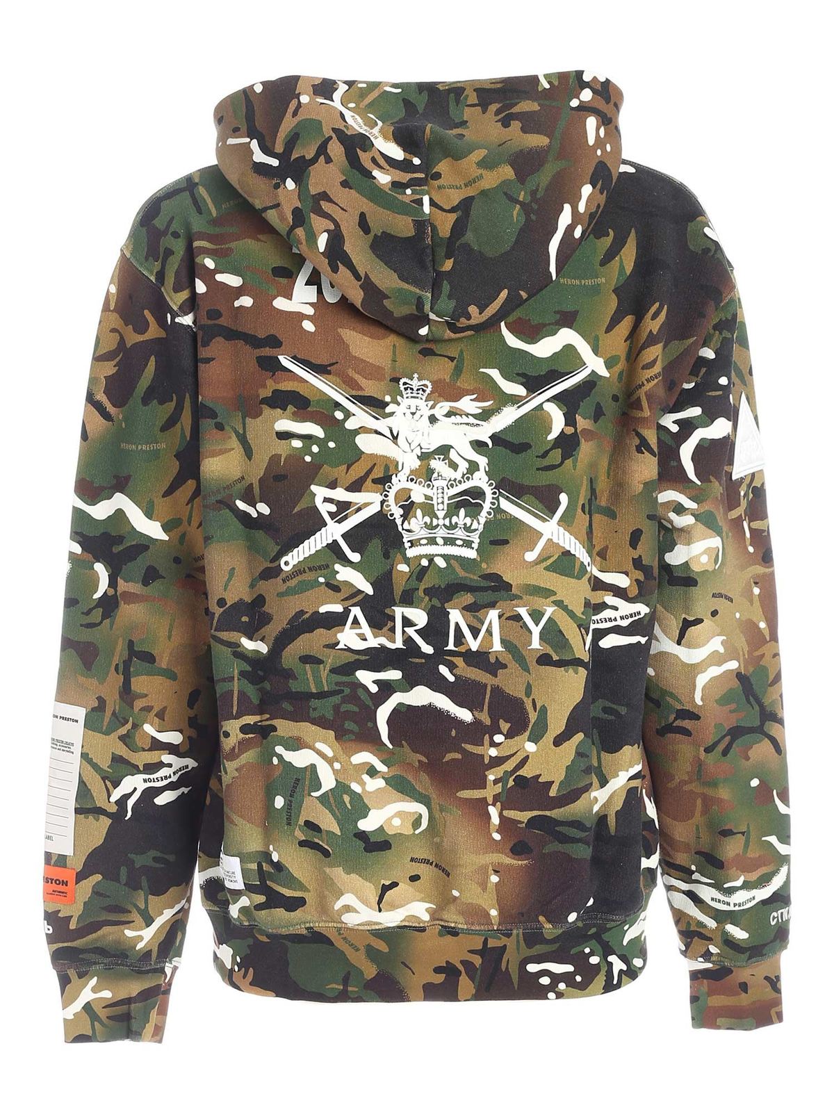 Heron preston camo discount hoodie