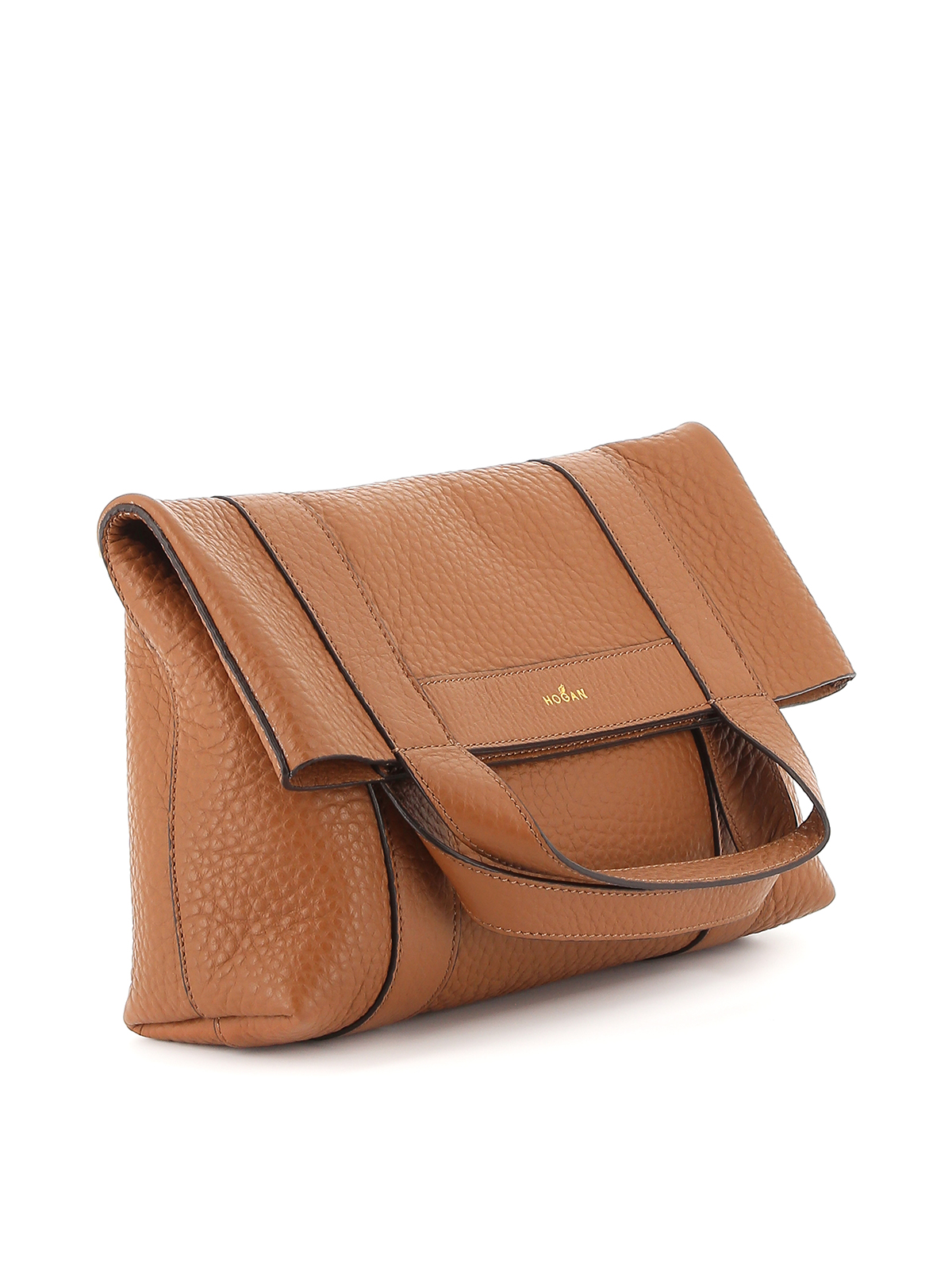 Hogan Soft grainy leather tote - Light Brown