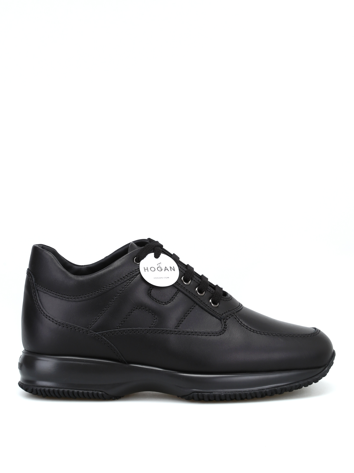 Hogan Interactive Urban Style Leather Trainers In Negro