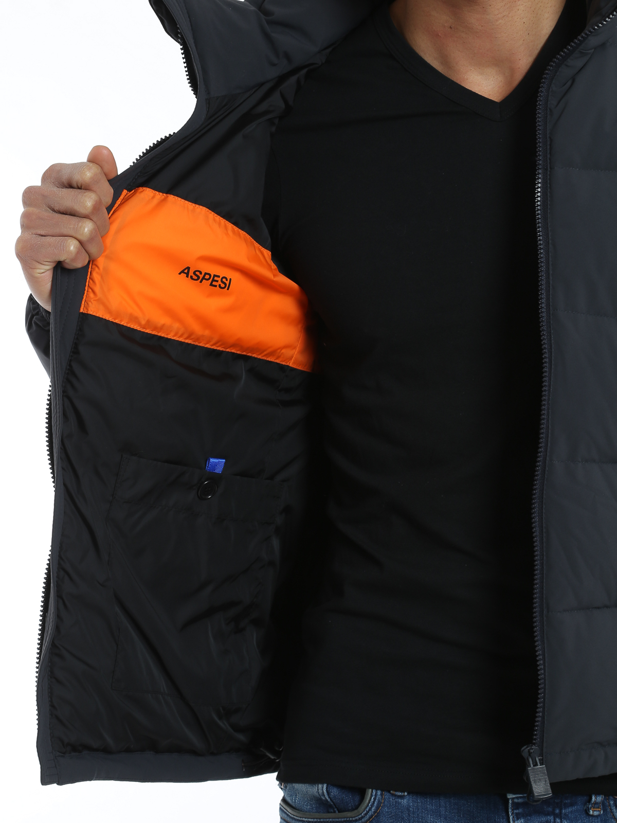 Aspesi Giacca imbottita con cappuccio Blu scuro Uomo | 4I25B762