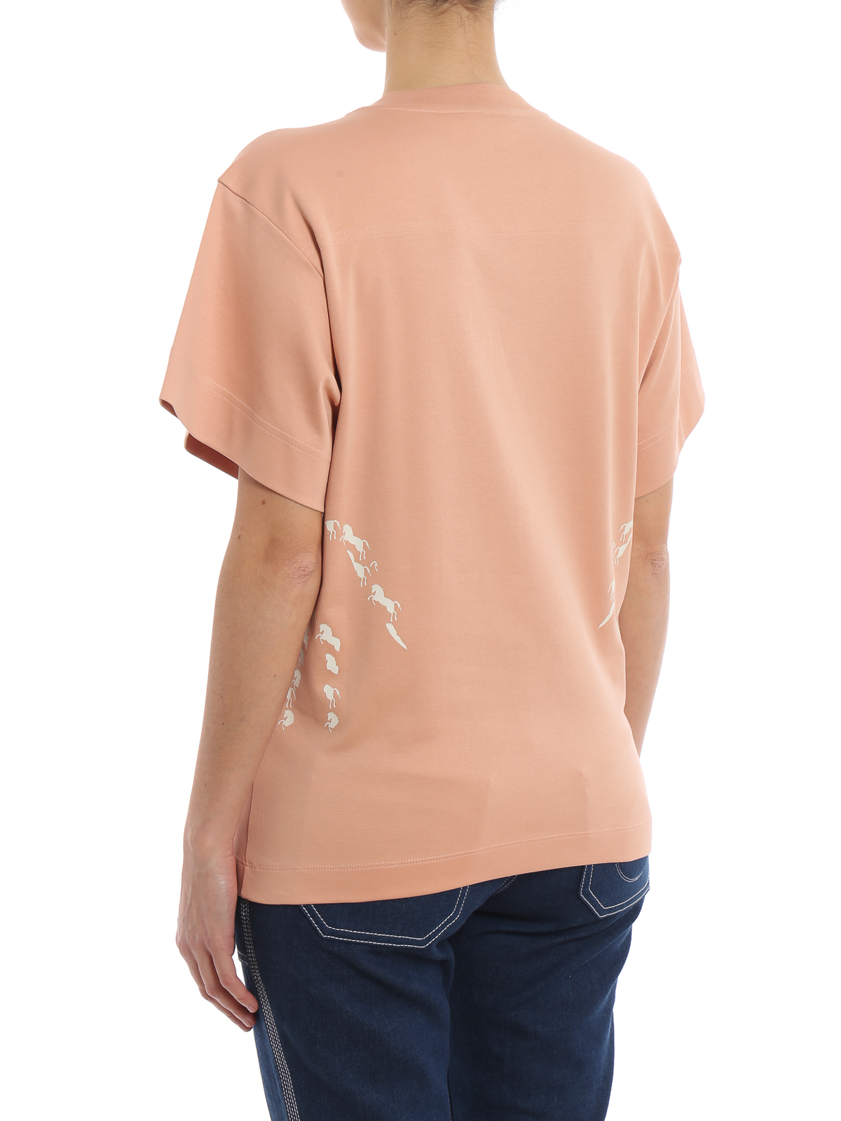 Chloe' Horse print cotton T-shirt - Pink - Women