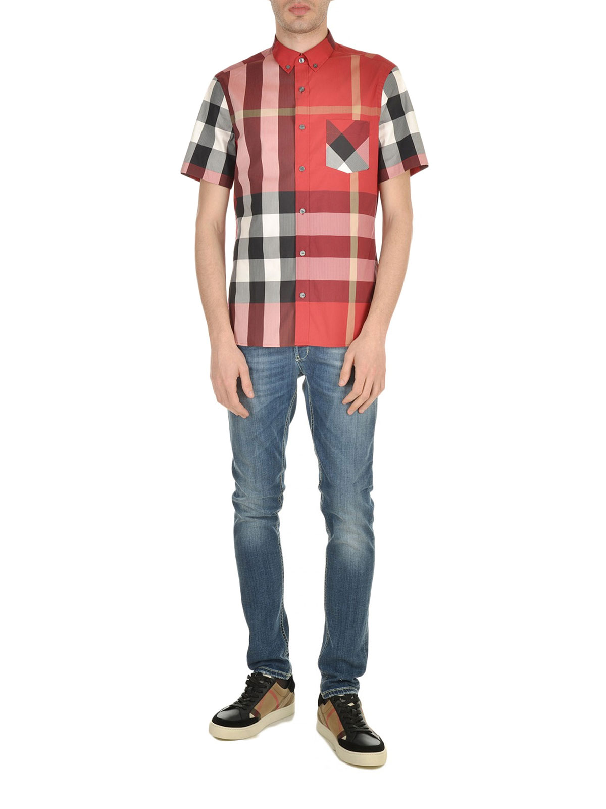 Camisas Burberry Camisa Roja Para Hombre 4046484 THEBS