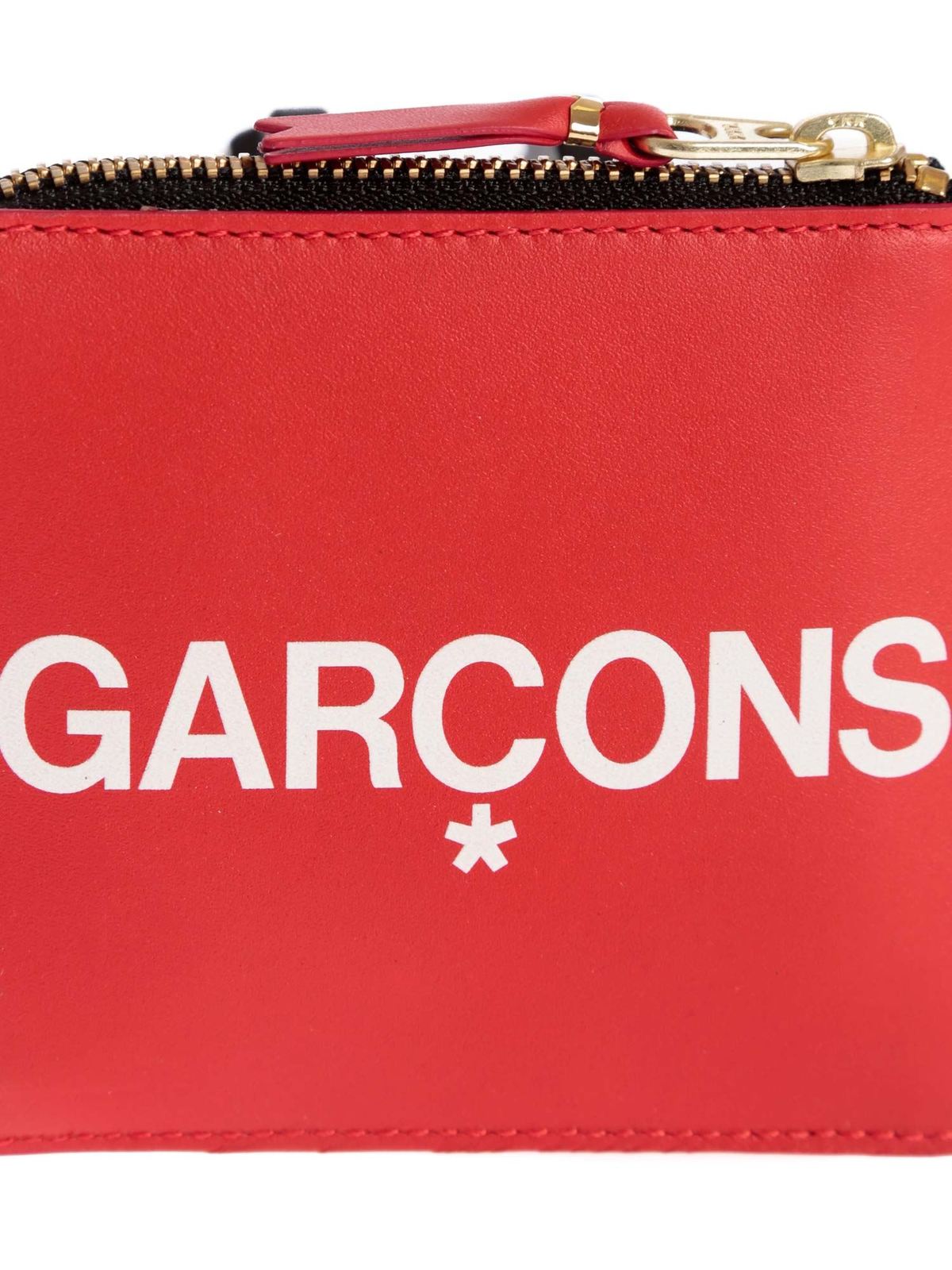 Shop Comme Des Garçons Huge Logo Coin Purse In Red