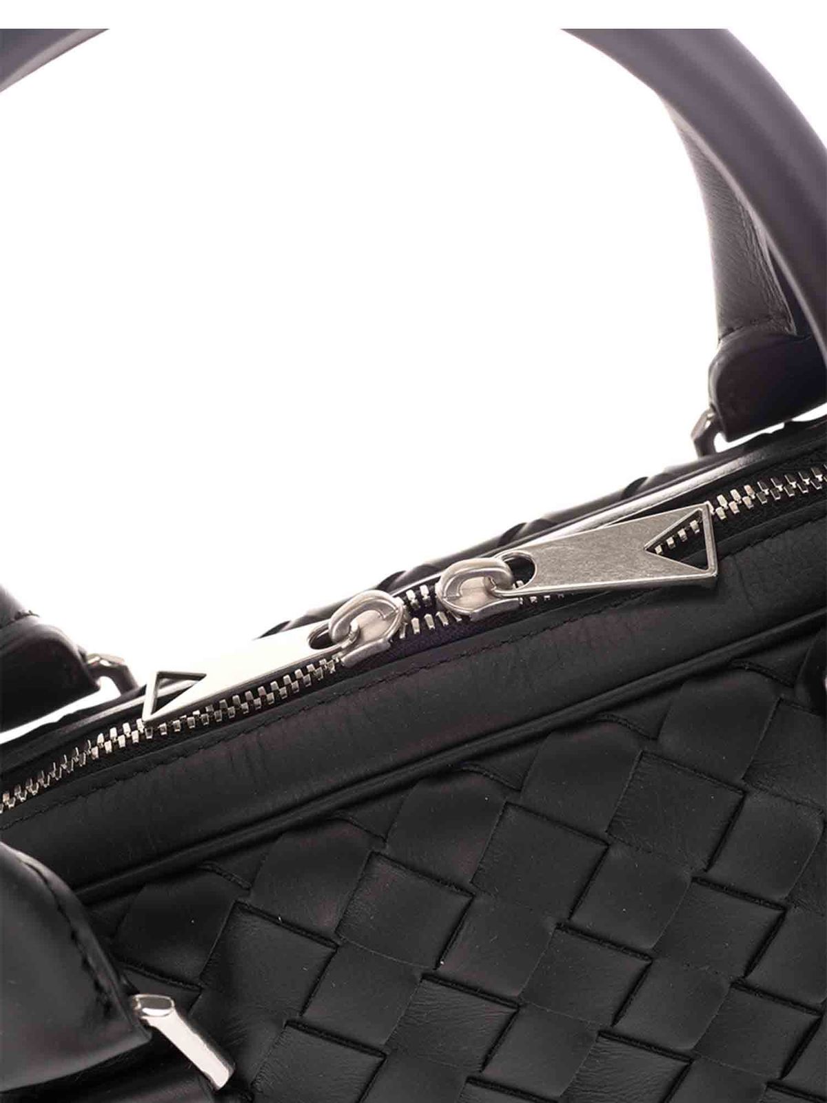 Bottega Veneta Intrecciato Woven Leather Men Briefcase Business Bag Black  NEW