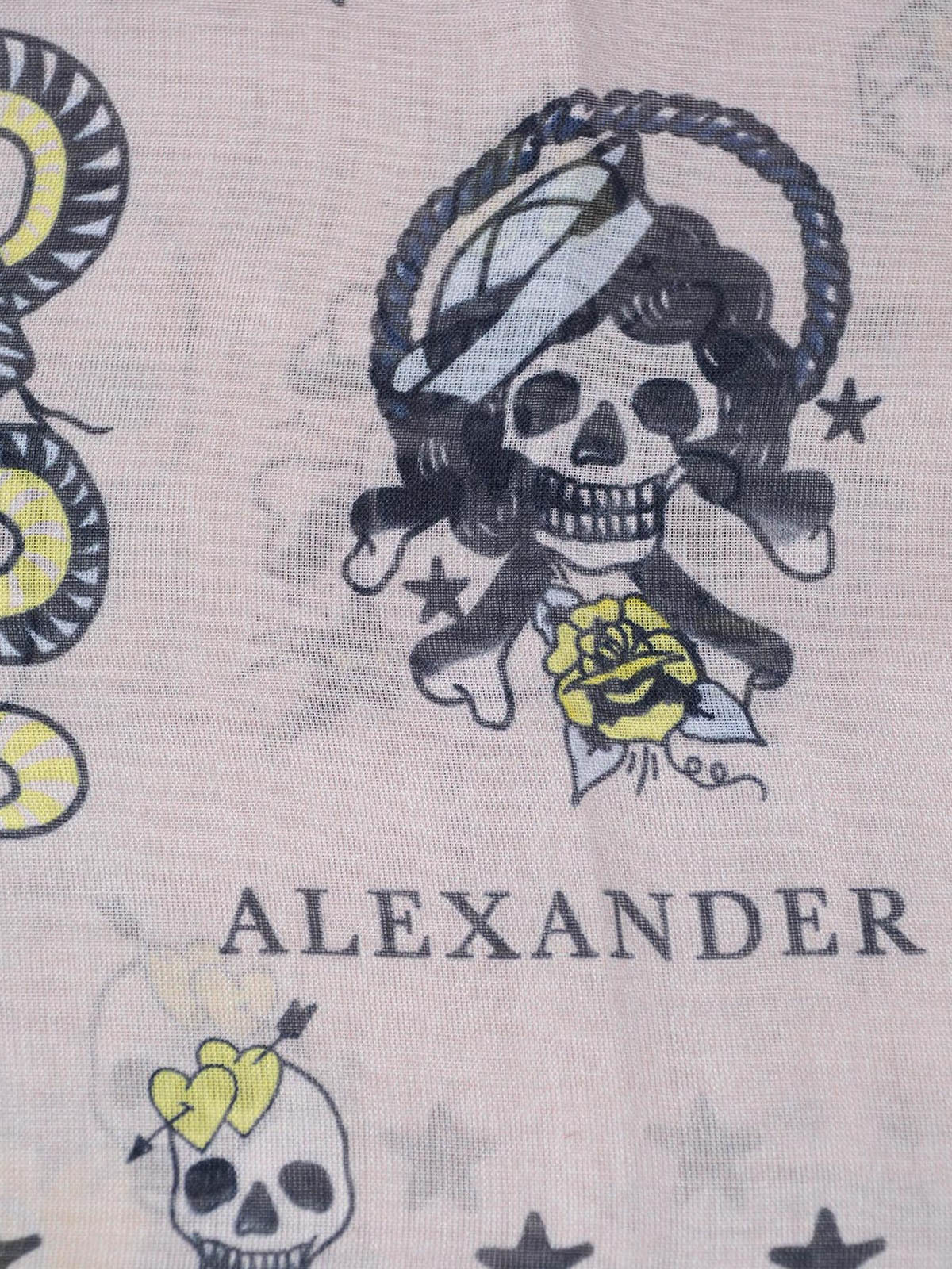 Alexander McQueen Tattoo Skull Scarf 85 Modal 15 Silk  eBay