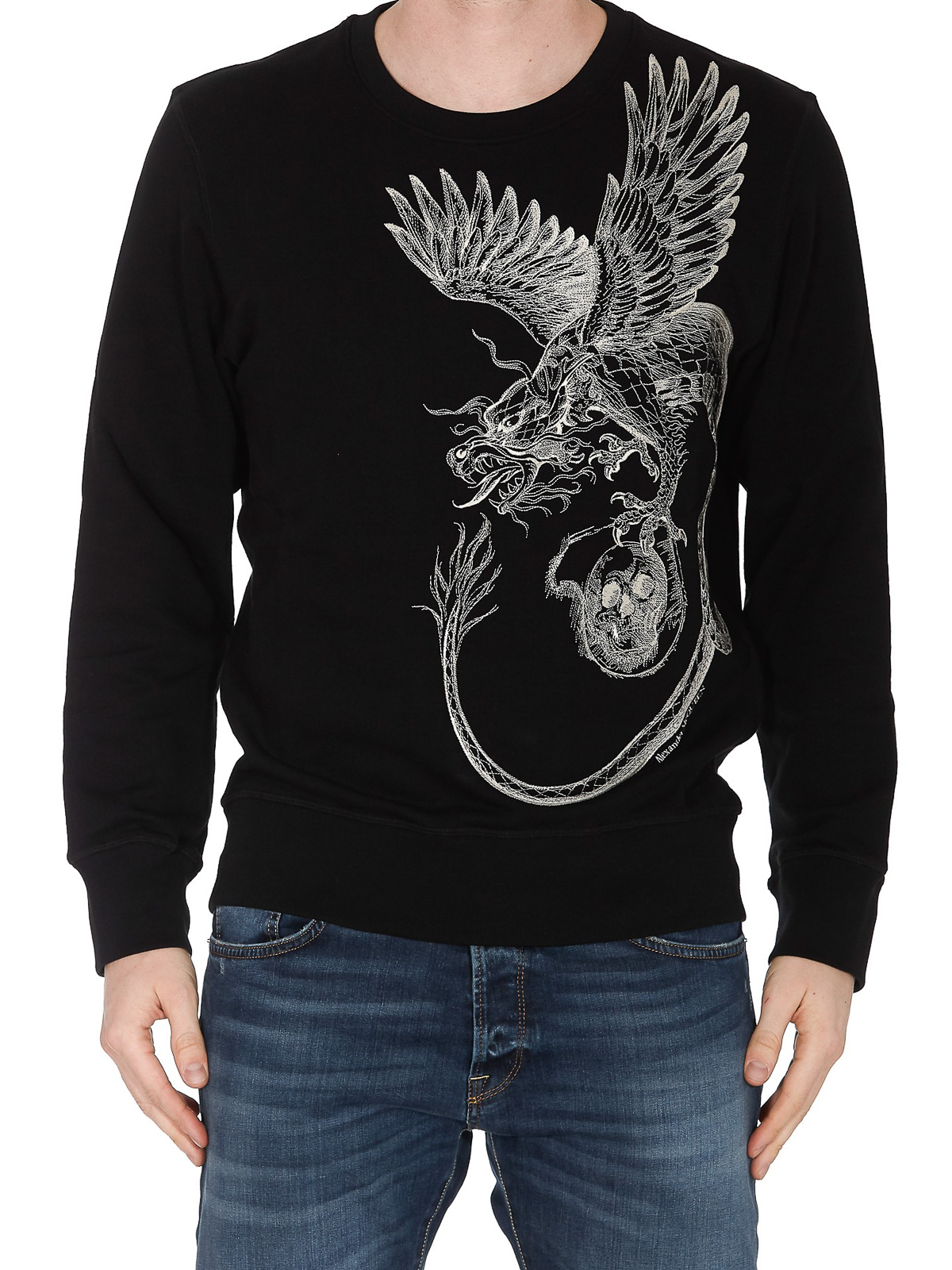 スウェット・トレーナー Alexander Mcqueen Sweatshirt With Logo Embroidery Alexander McQueen Sweatshirt with Embroidered Logo Oversized