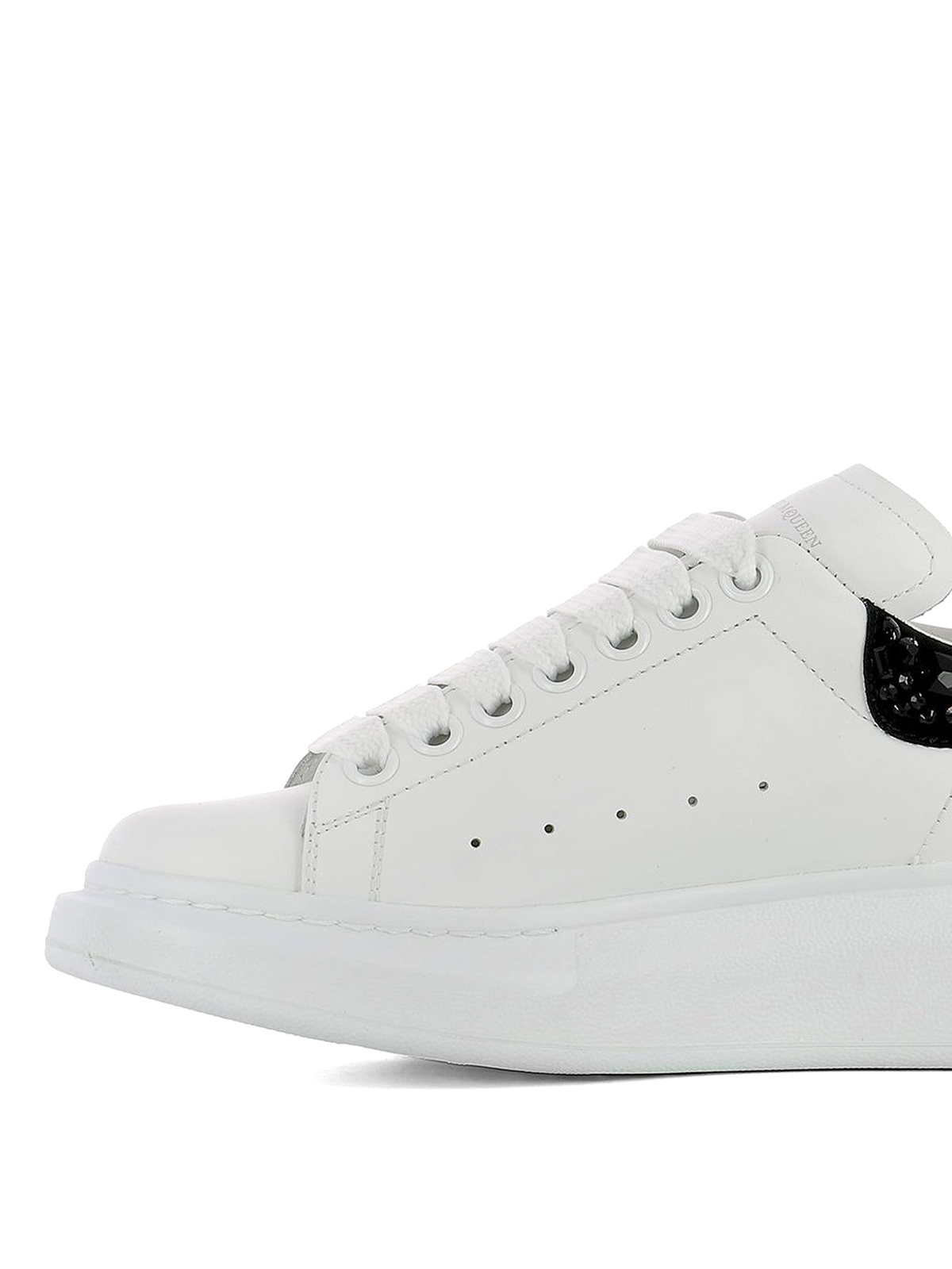 Alexander McQueen - Crystal-embellished Leather Exaggerated-sole Sneakers -  White