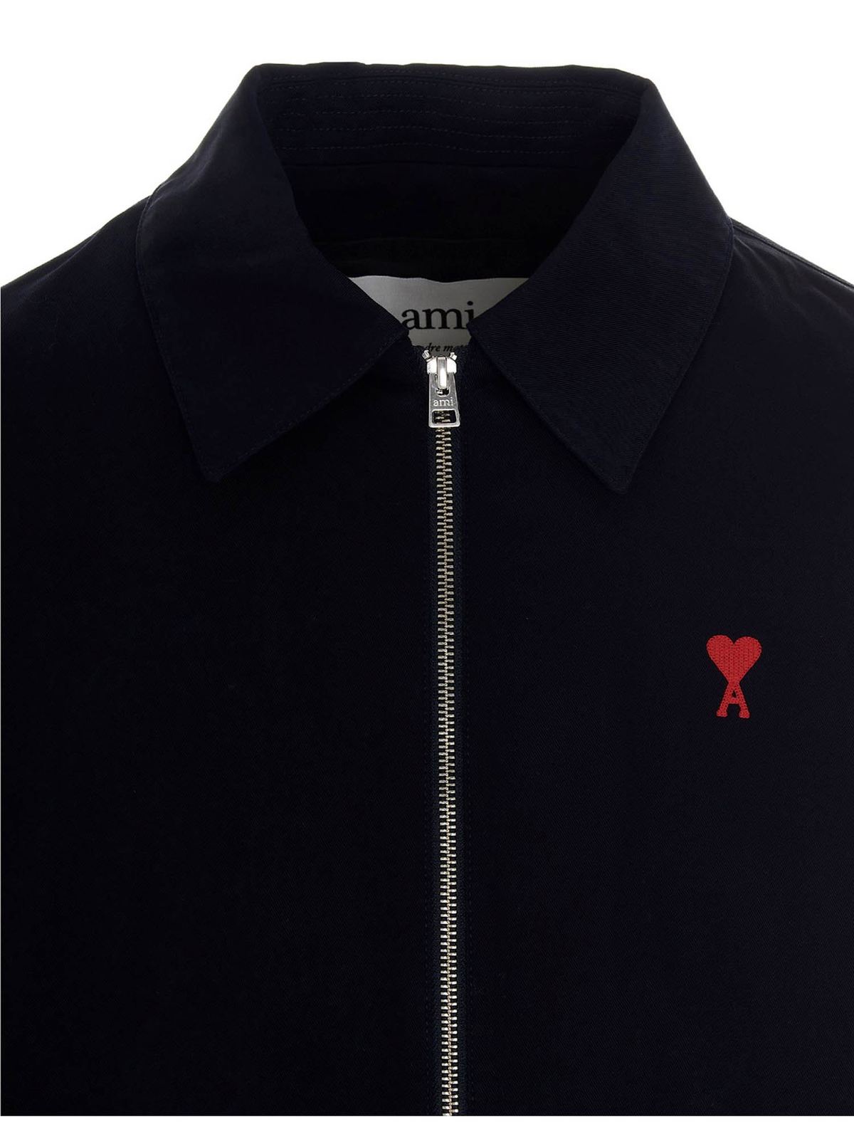 Ami Paris Ami de Coeur zipped jacket in blue|E21HOW013288410