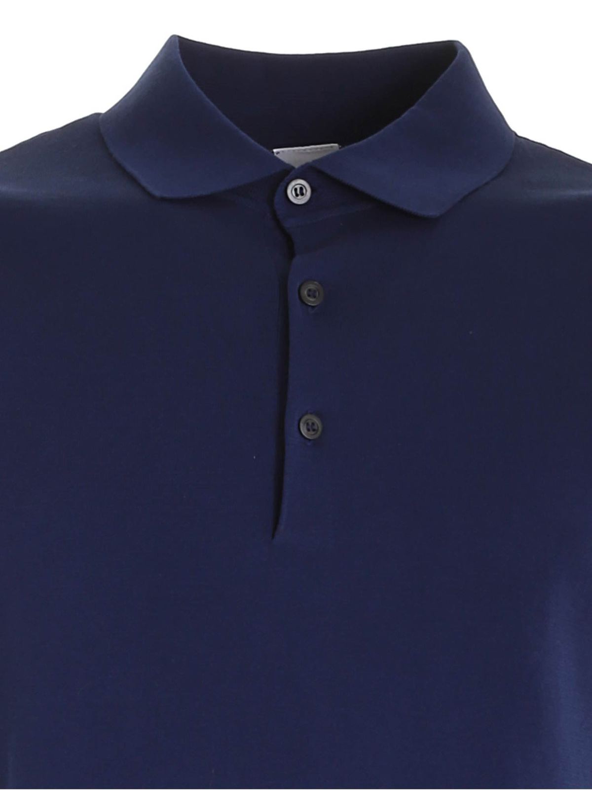 Shop Aspesi Three-button Polo In Blue In Azul