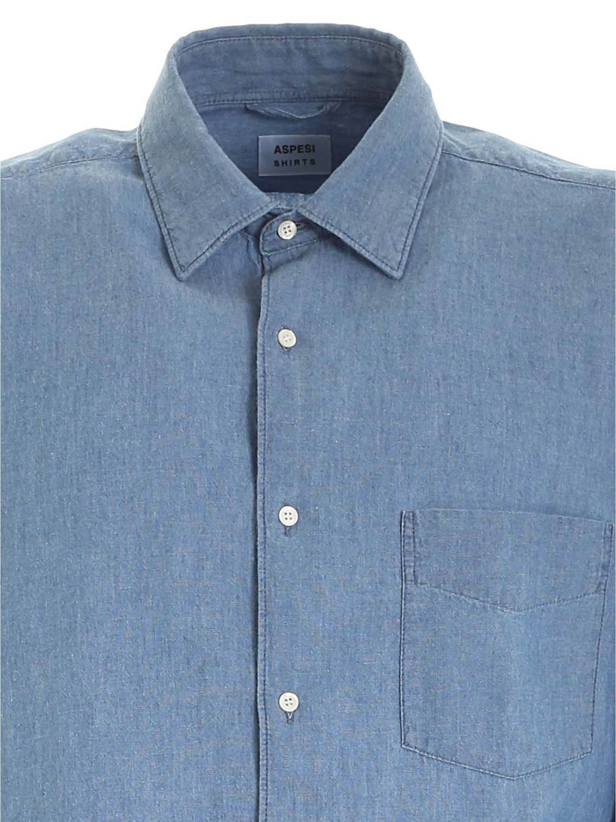 Shop Aspesi Sedici Shirt In Light Blue