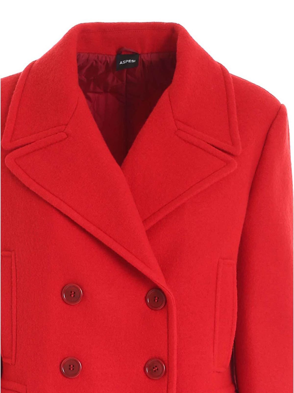 manteau caban rouge