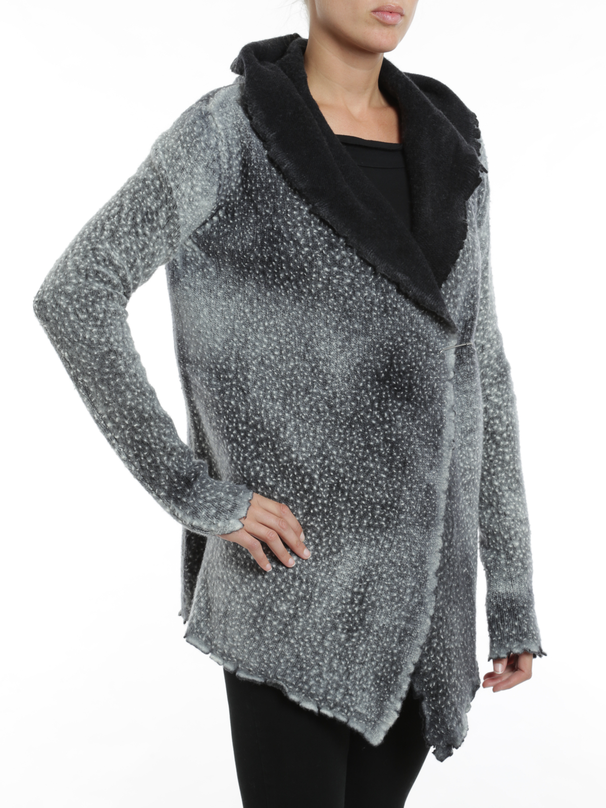 Avant Toi Hooded cardigan - Grey - Women|214D6302CLAVDV0879 display picture 1