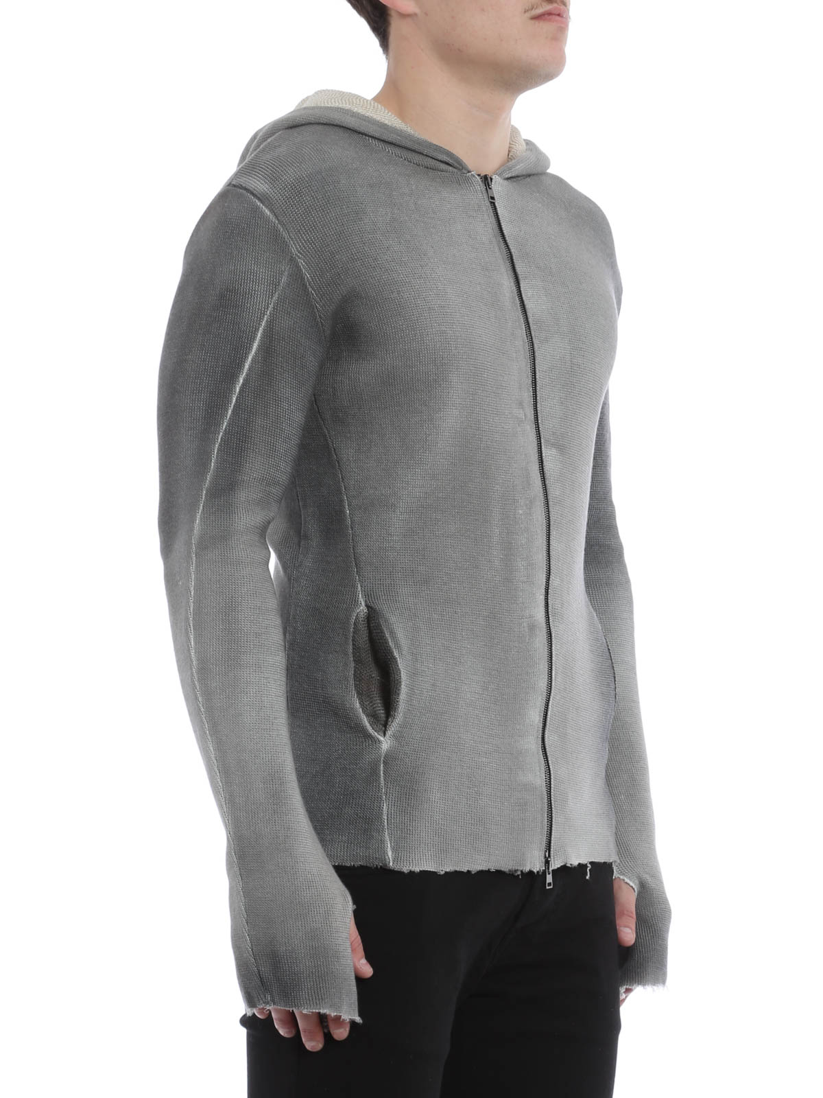 Avant Toi Plush knit cotton hooded cardigan|215U2304CCYVV00002 display picture 1