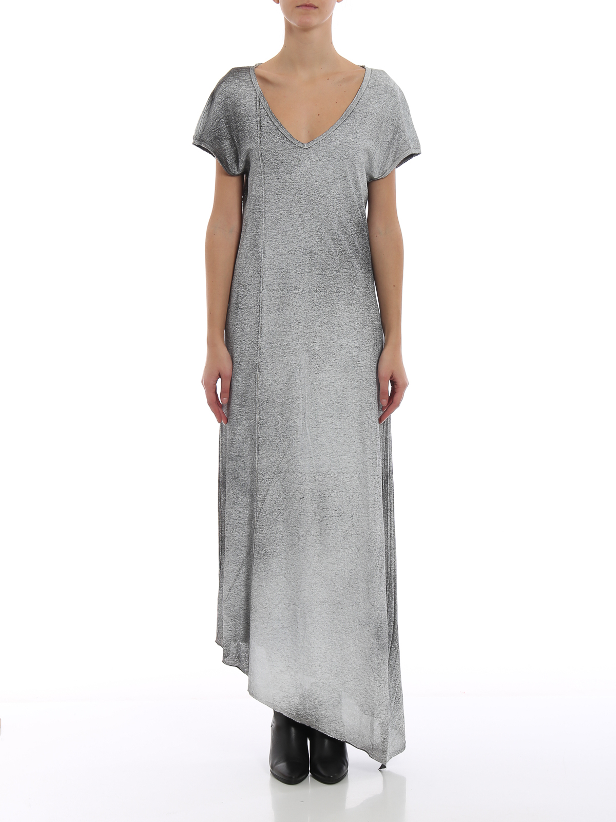 Avant Toi Hand painted linen asymmetric maxi dress|218D1813JLIVLIV00402