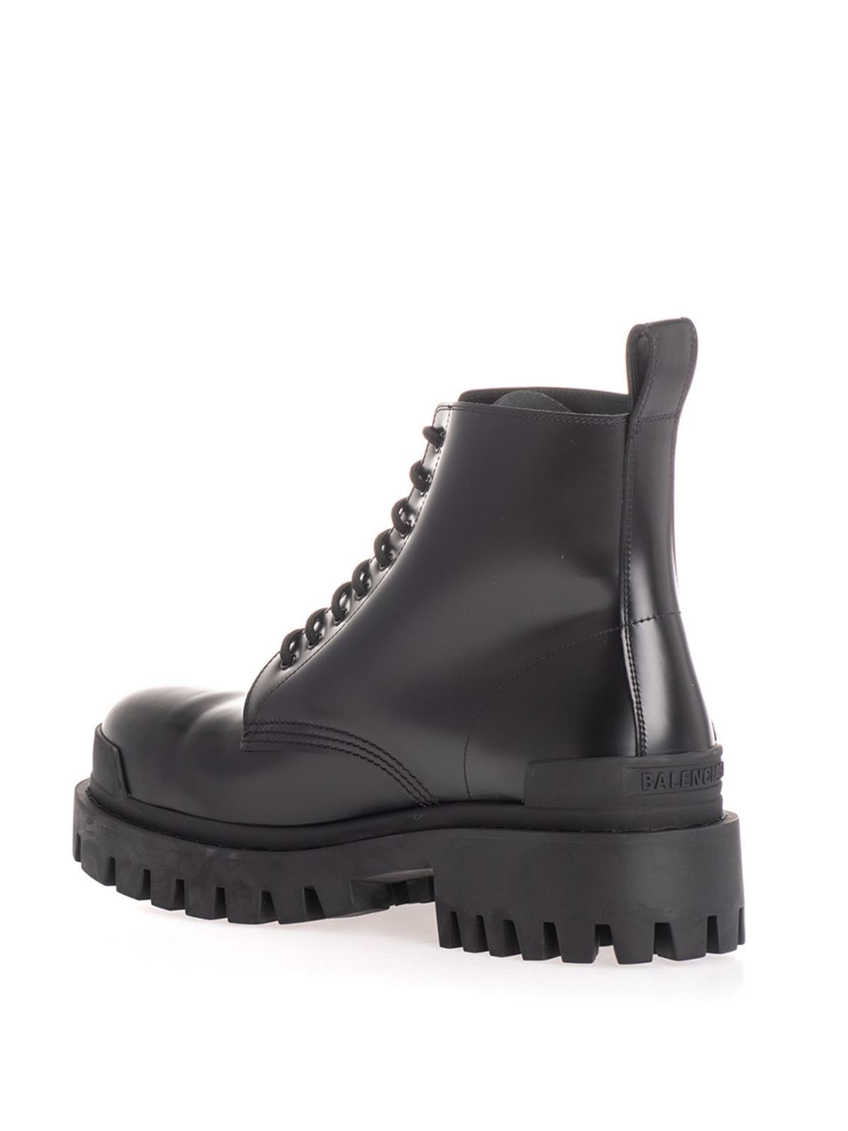 Shop Balenciaga Strike Lace-up Boots In Black In Negro