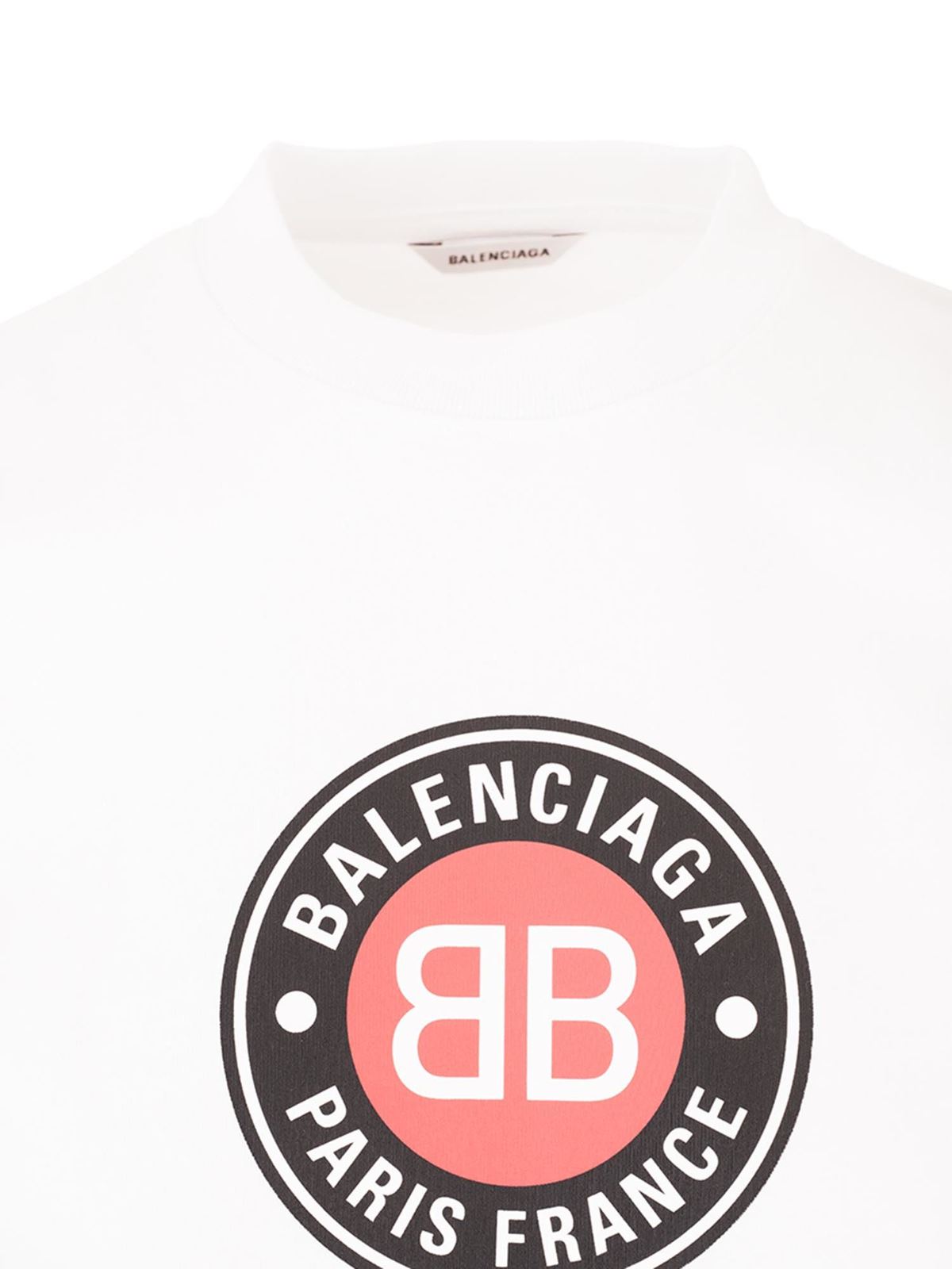 Balenciaga BB France Paris T-shirt in white|612964TJVD69000