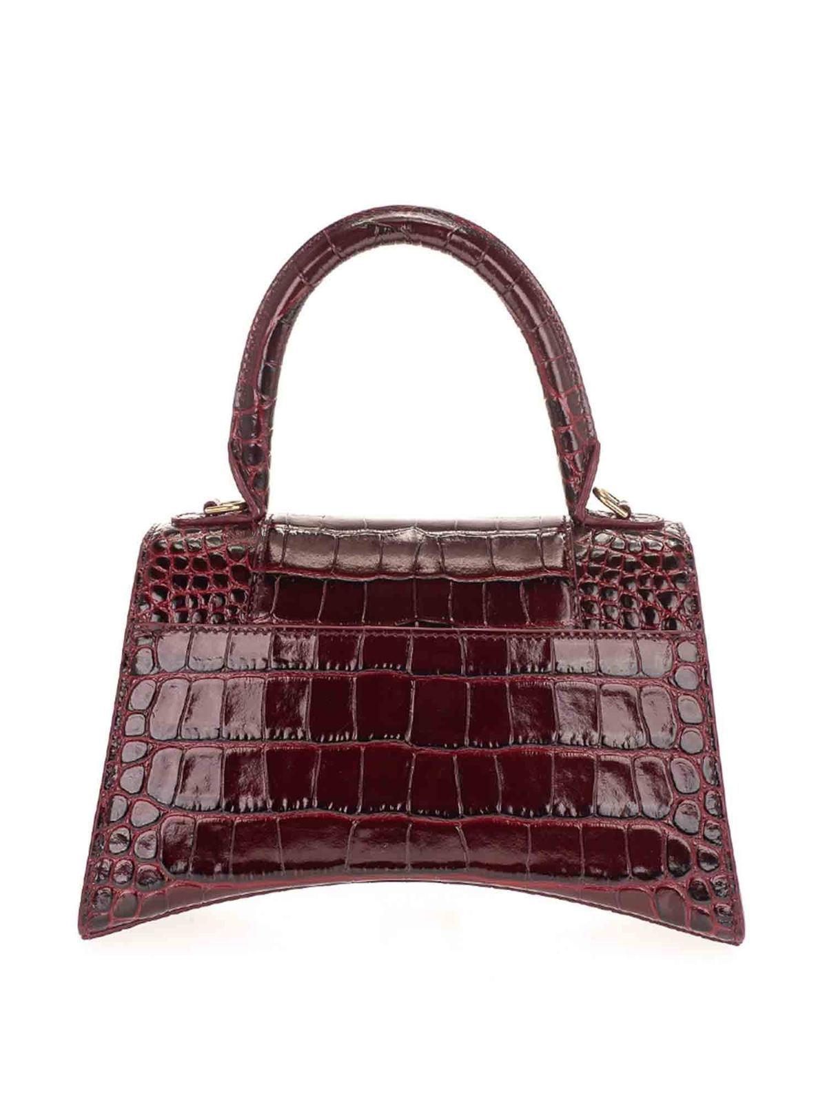 25SS new/BALENCIAGA Hourglassショルダーバッグ Bag Burgundy Women's Hourglass Pochette With Chain in Dark Burgundy