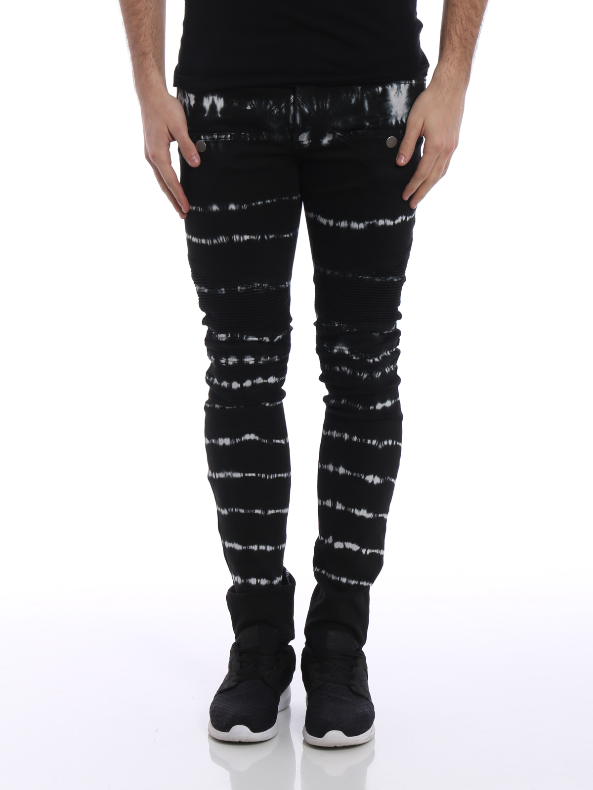 Skinny jeans Balmain - Biker jeans with bleached stripes