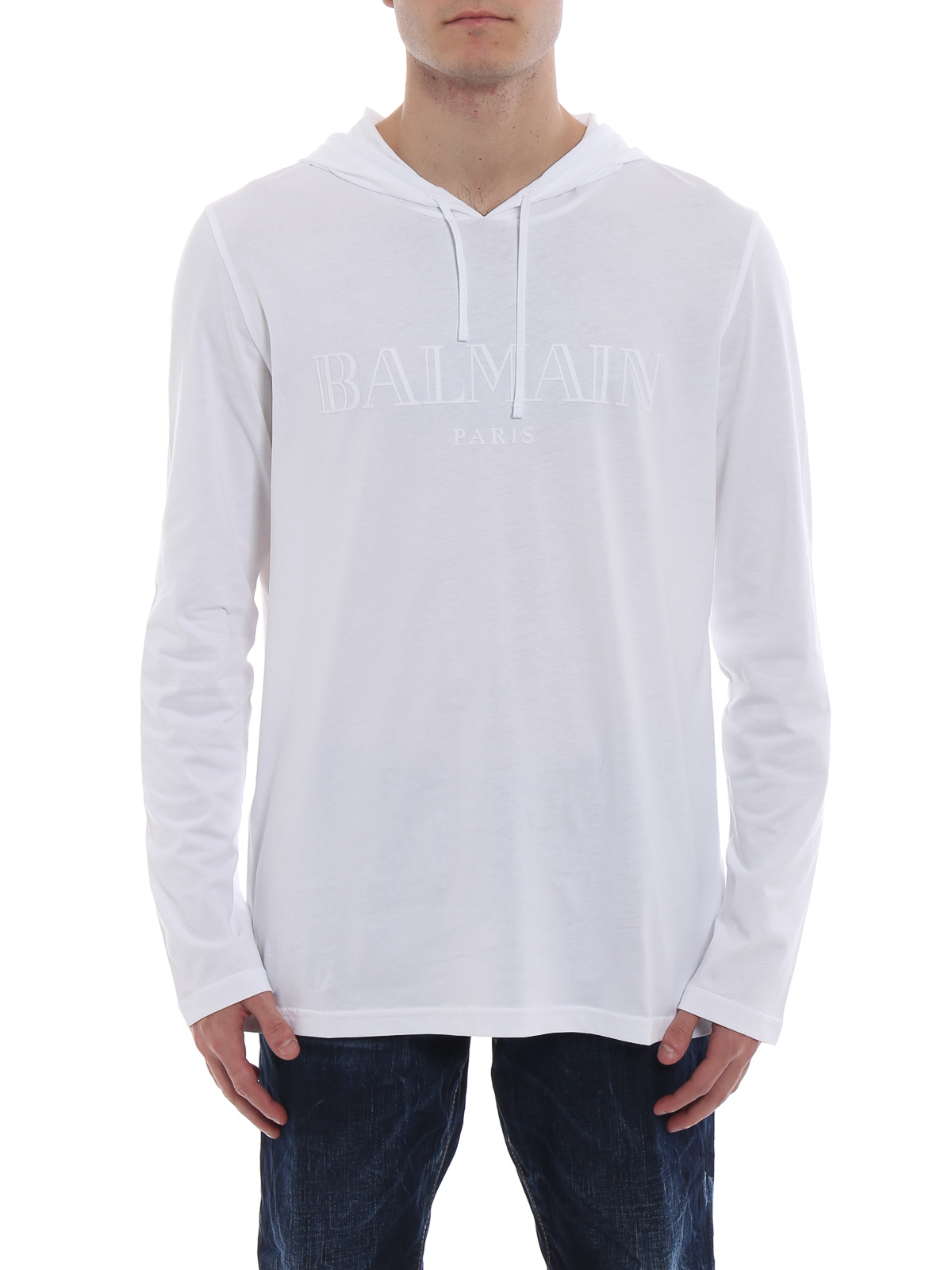 Sweatshirts & Sweaters Balmain Balmain Paris lightweight white cotton - W8H8099I259100