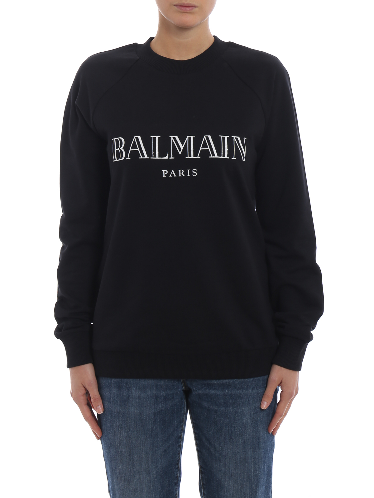 & Sweaters Balmain - Balmain print black sweatshirt - 146908I767C5101