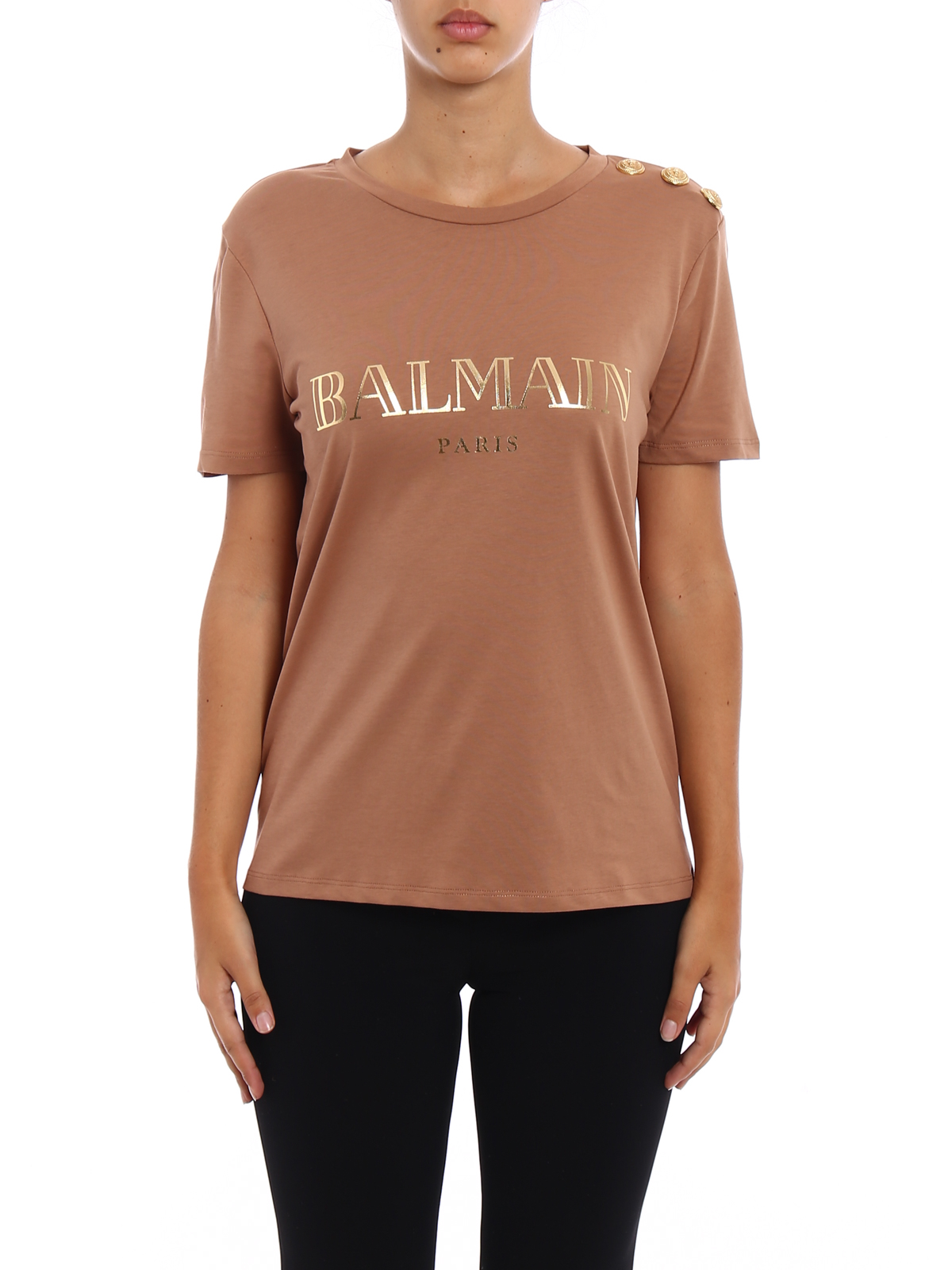 T-shirts Balmain - Logo print and buttons T-shirt 118591326IC0420