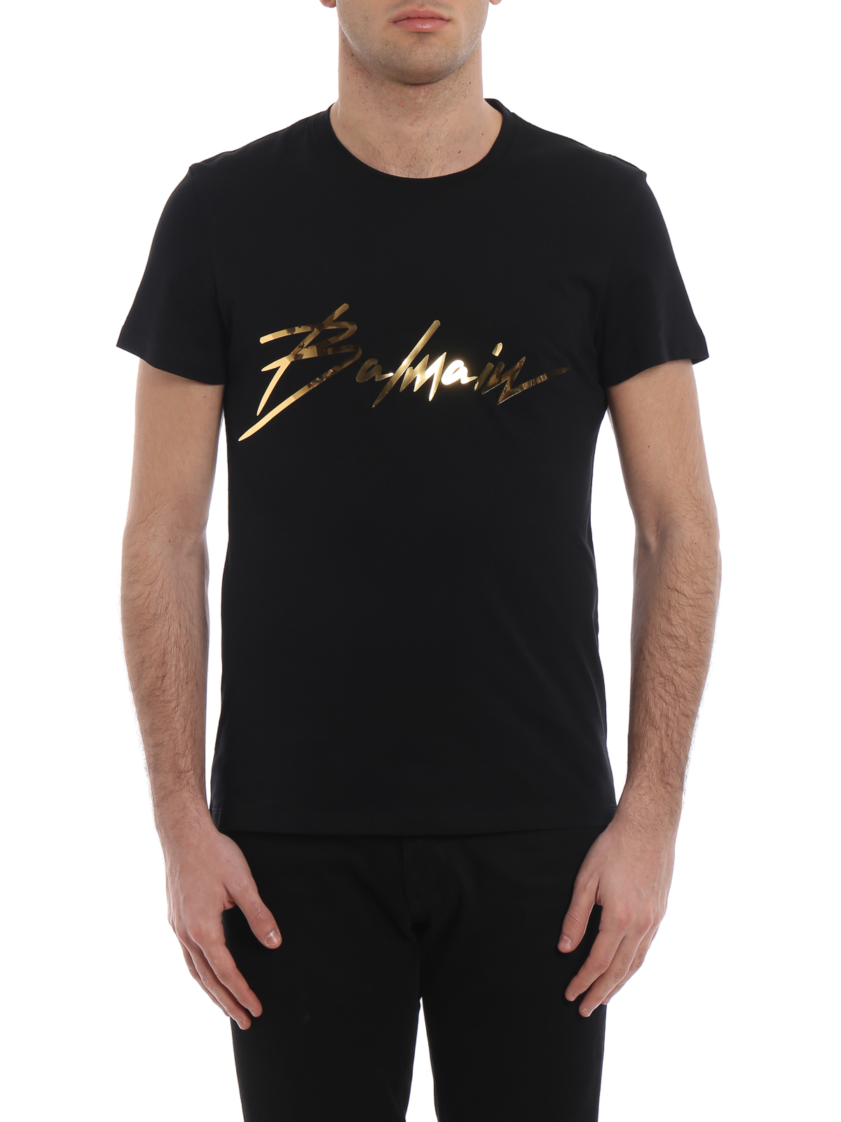 T-shirts Balmain Relief gold-tone black - RH01601I131EAD