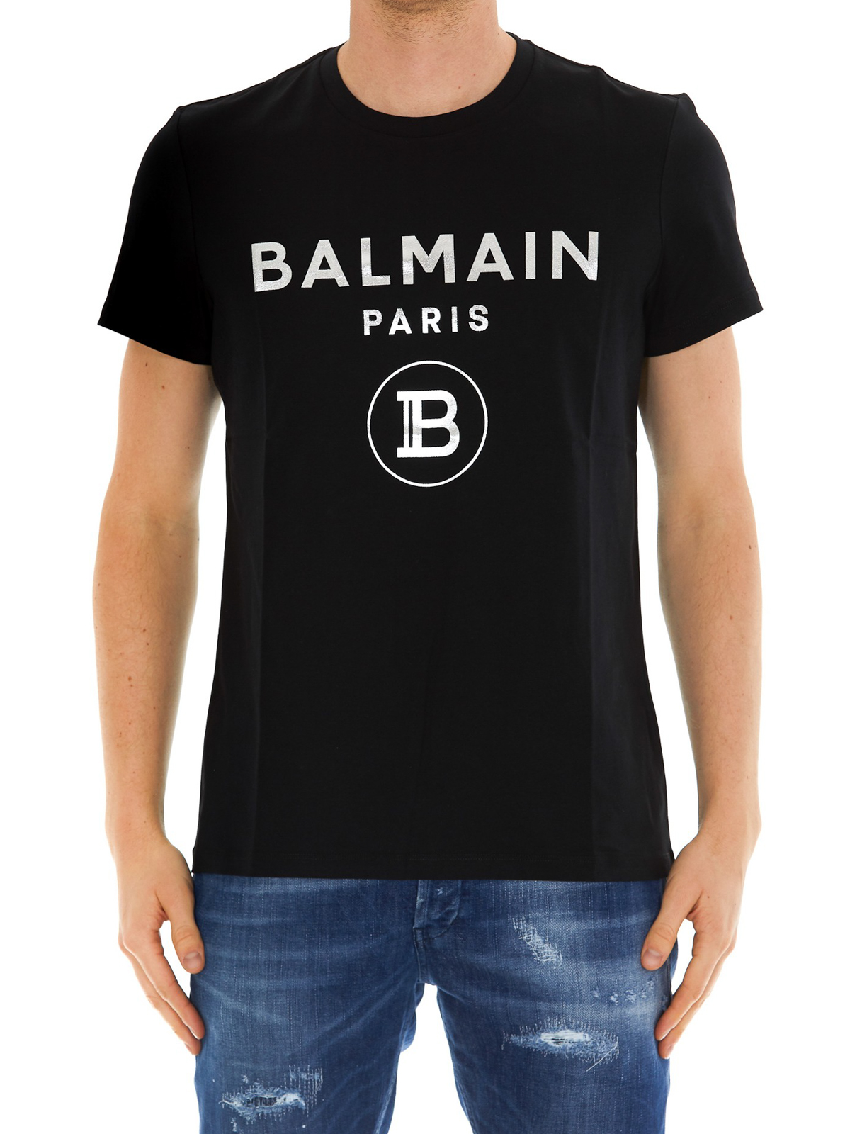 T-shirts Balmain logo cotton T-shirt - TH01601I315EAC