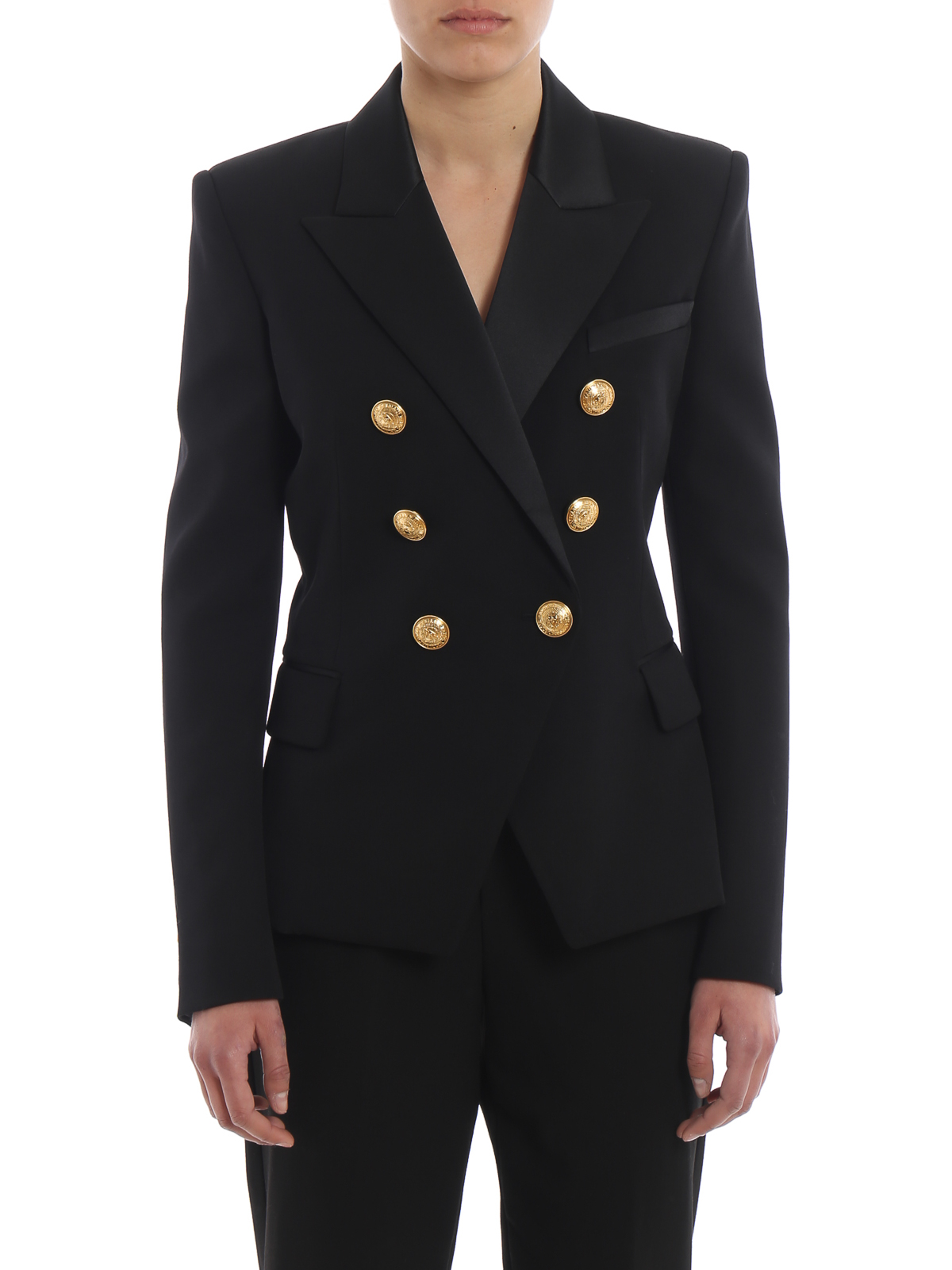 Balmain テーラードジャケット - 黒|RF17200167L0PA