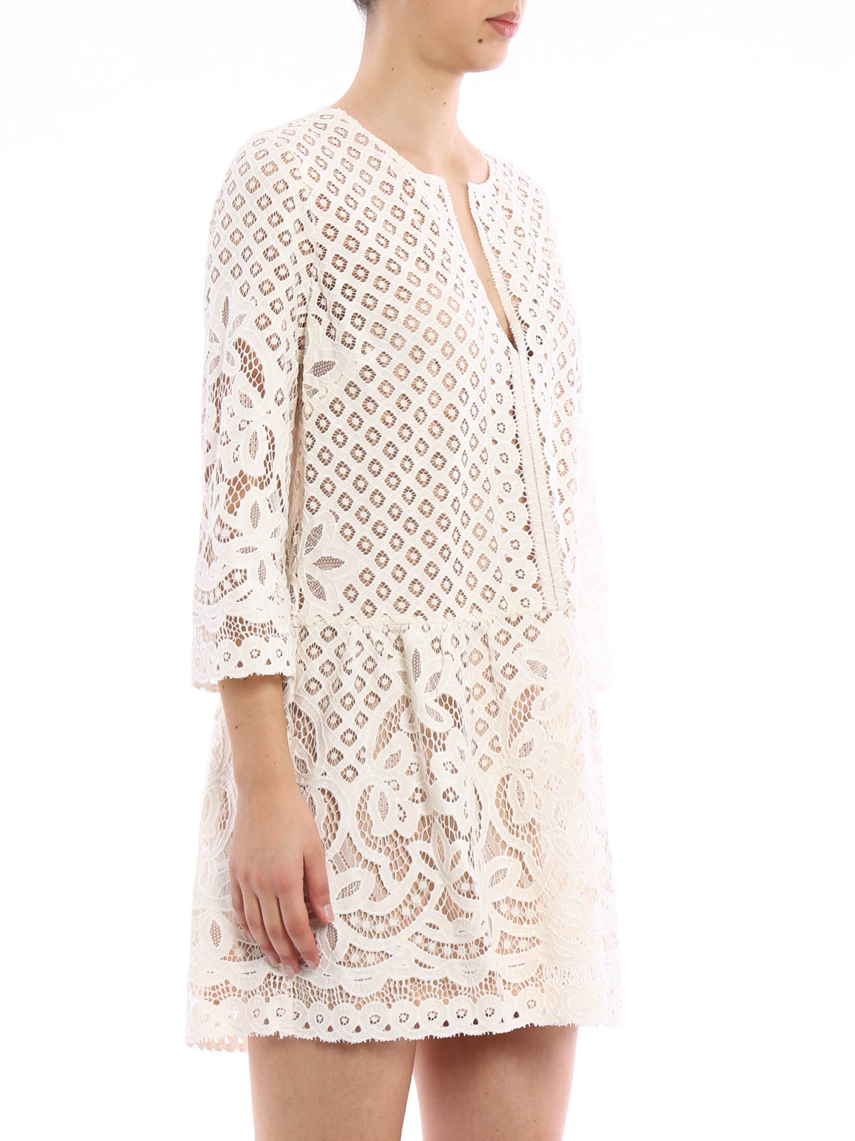 Bc Bg Laurice lace tunic dress - White - Women|YBE66G03120