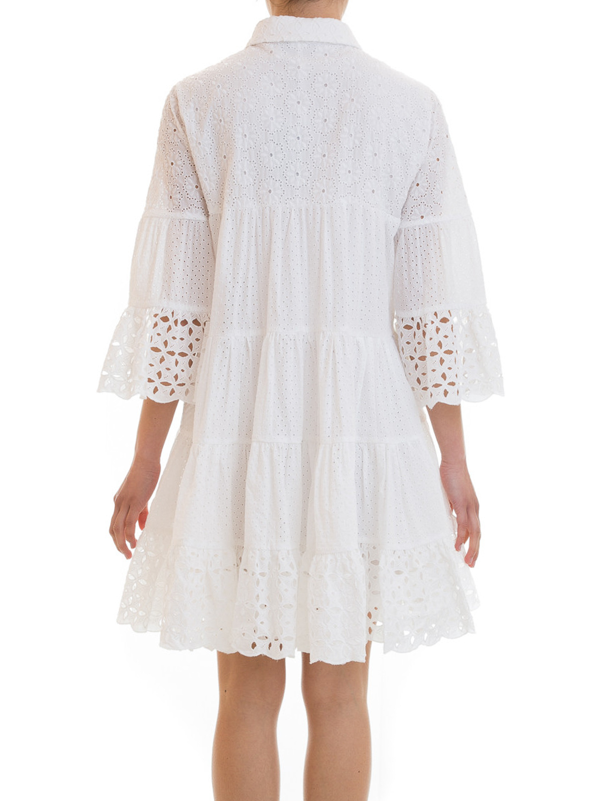 Blumarine Broderie anglaise flared dress - White|1140400098