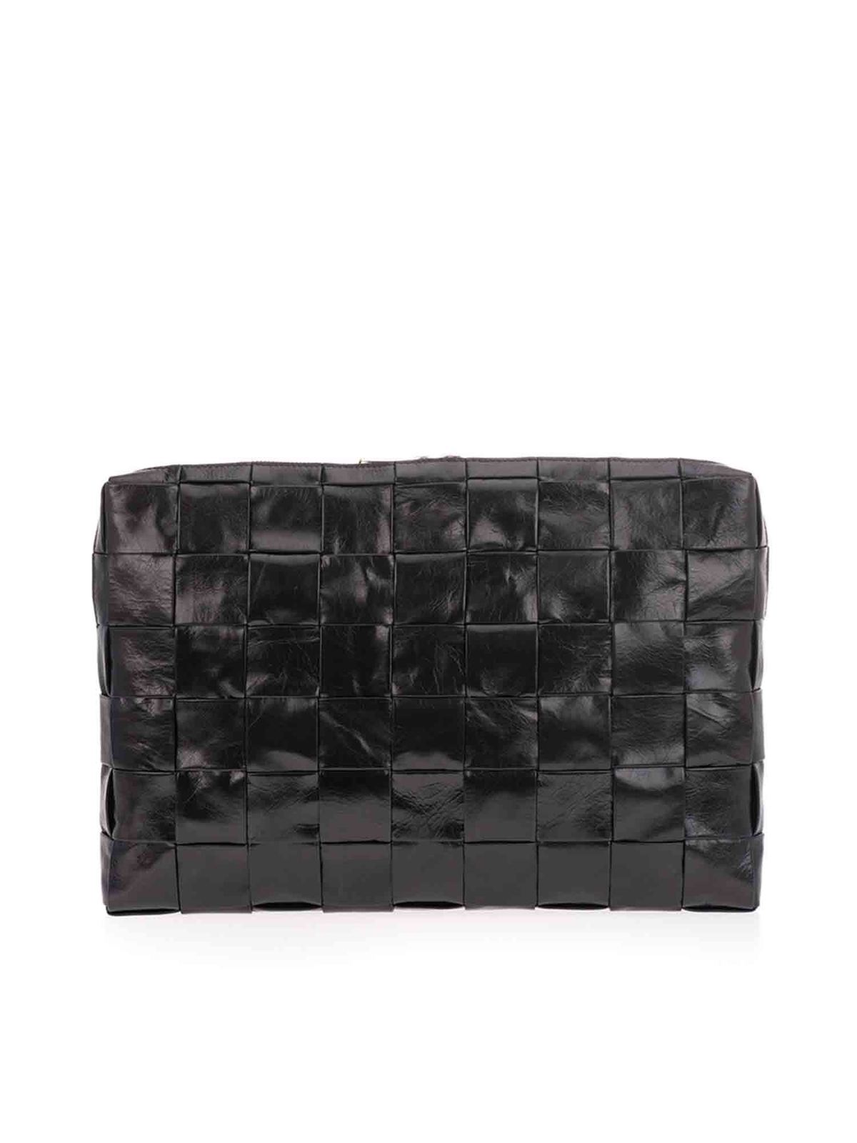 BOTTEGA VENETA: intrecciato leather smartphone case - Black