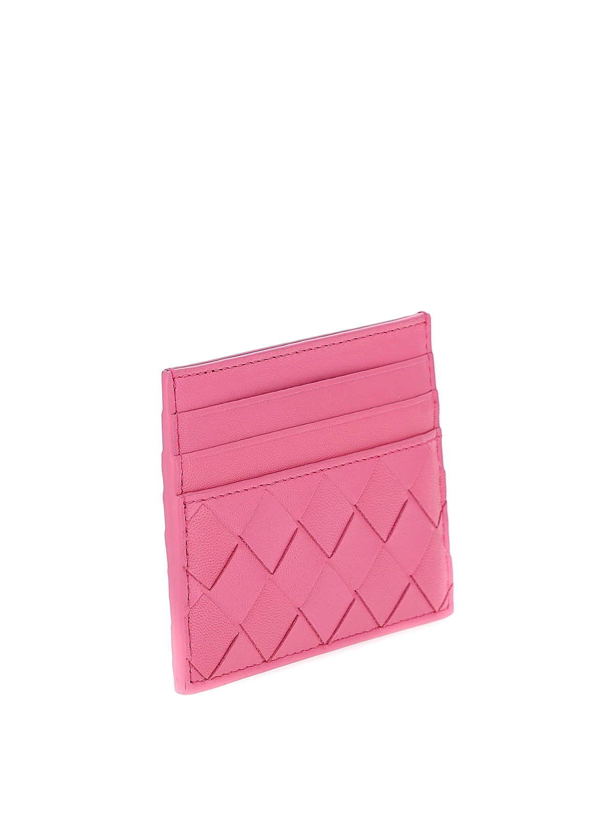 Bottega Veneta Woven leather card holder - Pink