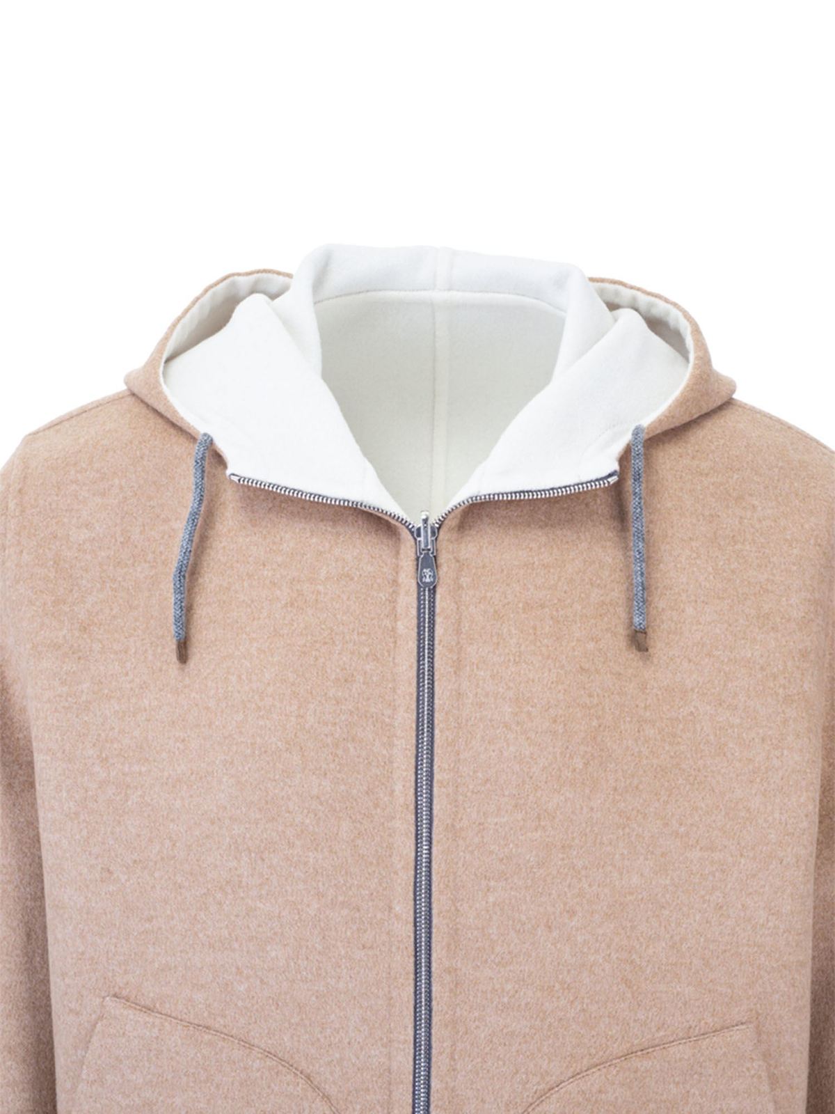 BRUNELLO CUCINELLI: double cashmere hoodie - Camel