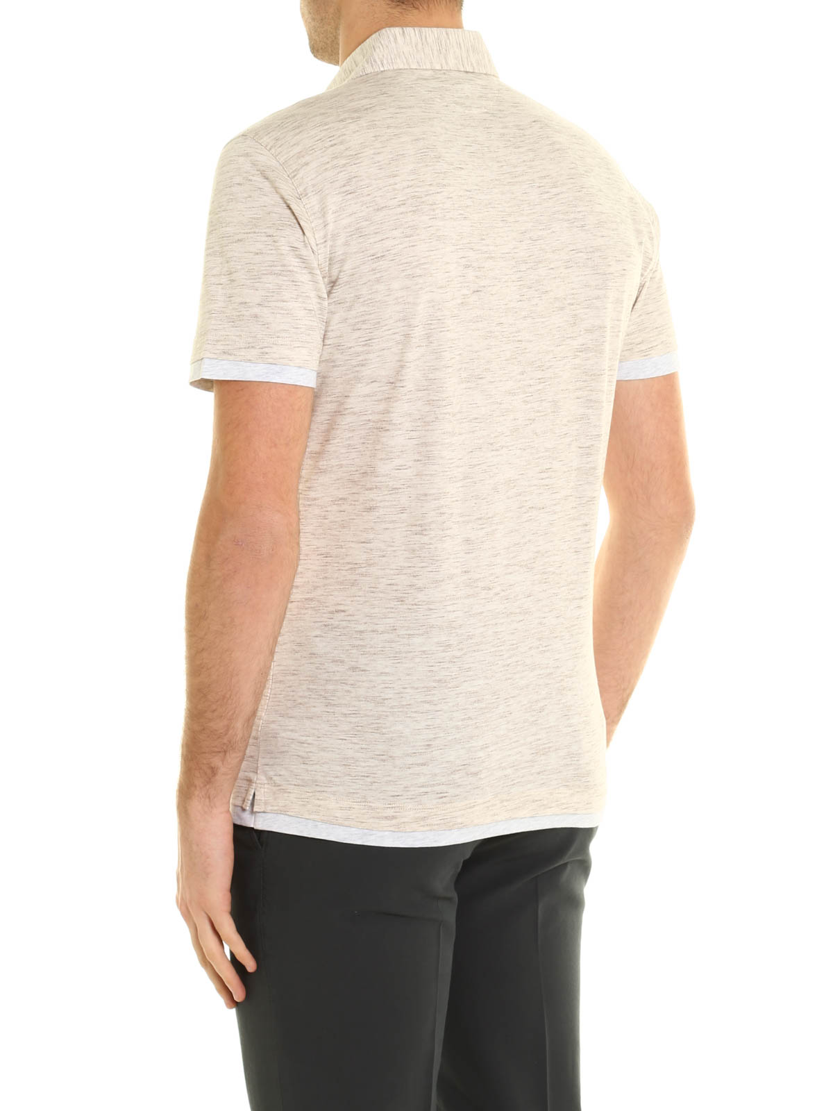 BRUNELLO CUCINELLI ポロシャツ ベージュ 綿100% 上90 メンズ