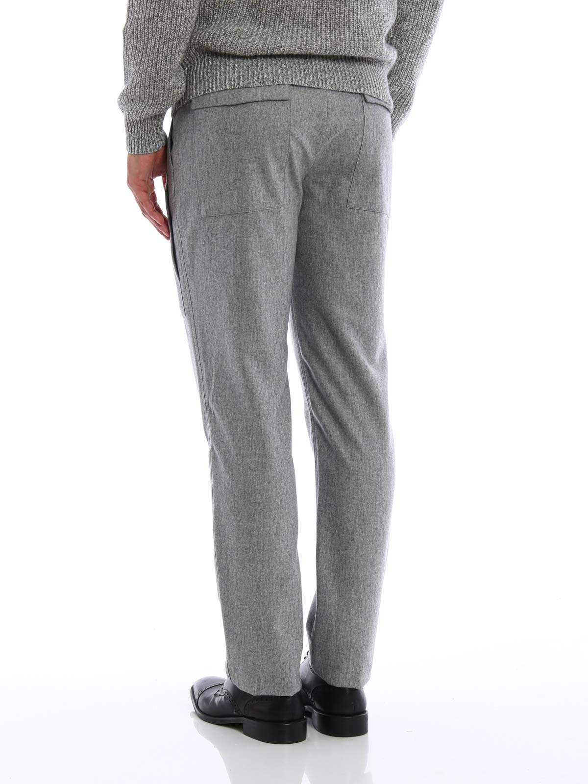Flannel Trousers in Light Grey  Cad  The Dandy