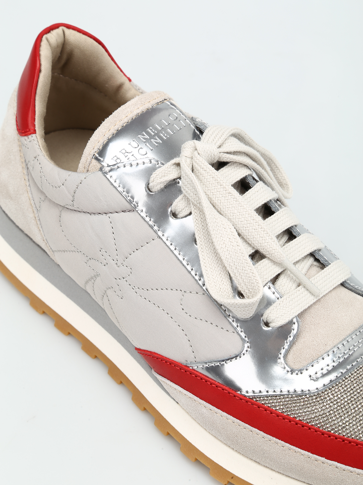 Brunello Cucinelli Shiny suede and nylon sneakers