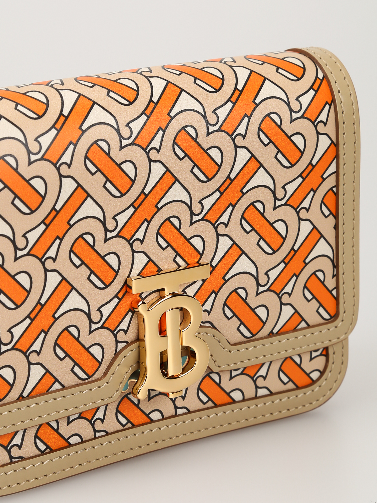 Orange Burberry Monogram TB Belt Bag