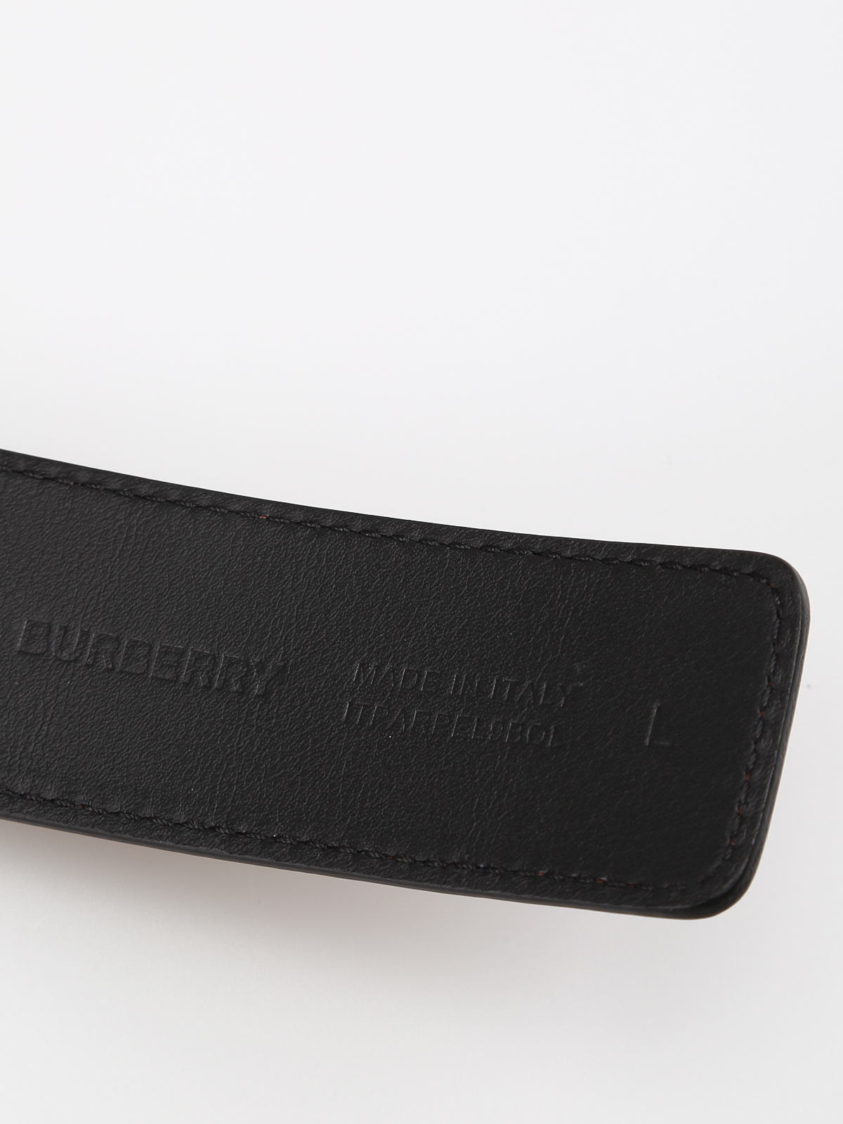 Burberry Malt Brown/Black Ladies TB Buckle Reversible Leather Belt