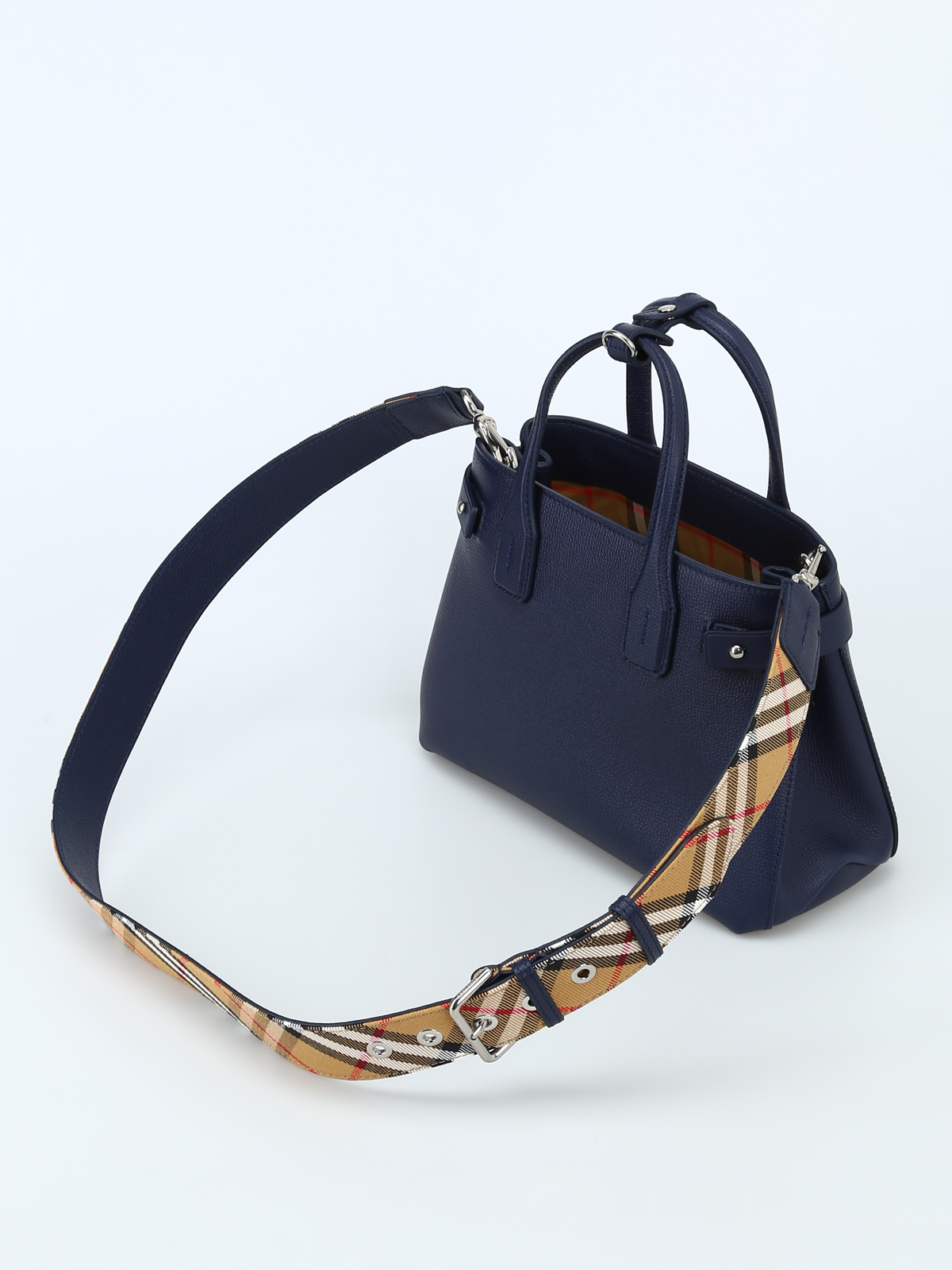 Cross body bags Burberry - The Small Banner regency blue leather bag -  4076636