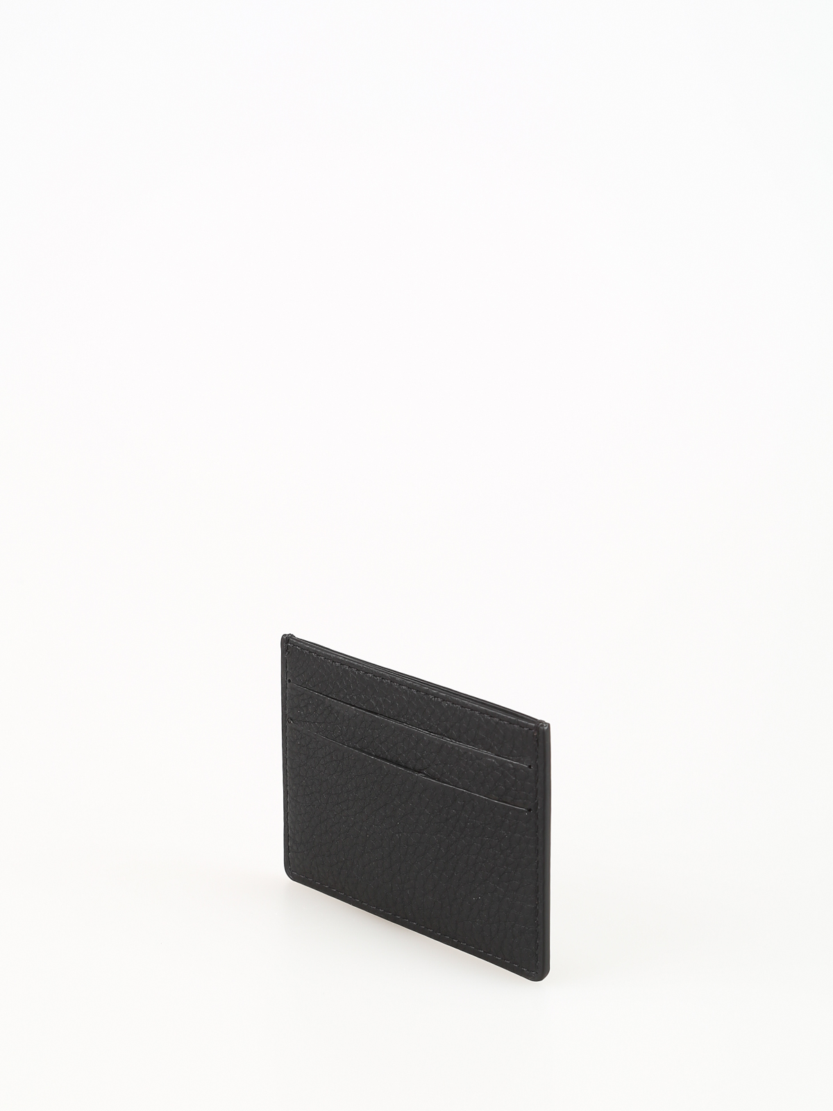 Burberry logo-plaque leather card holder, Black