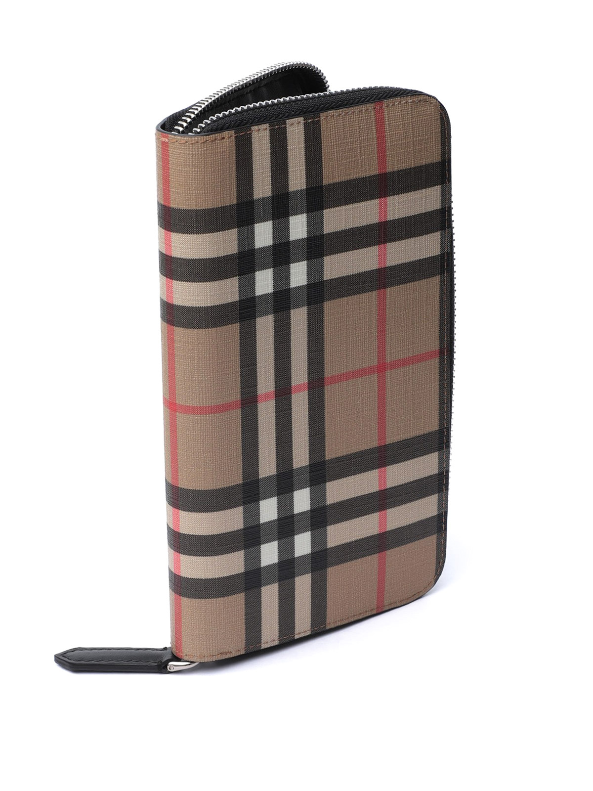 Checked Zipped Wallet in Brown - Burberry