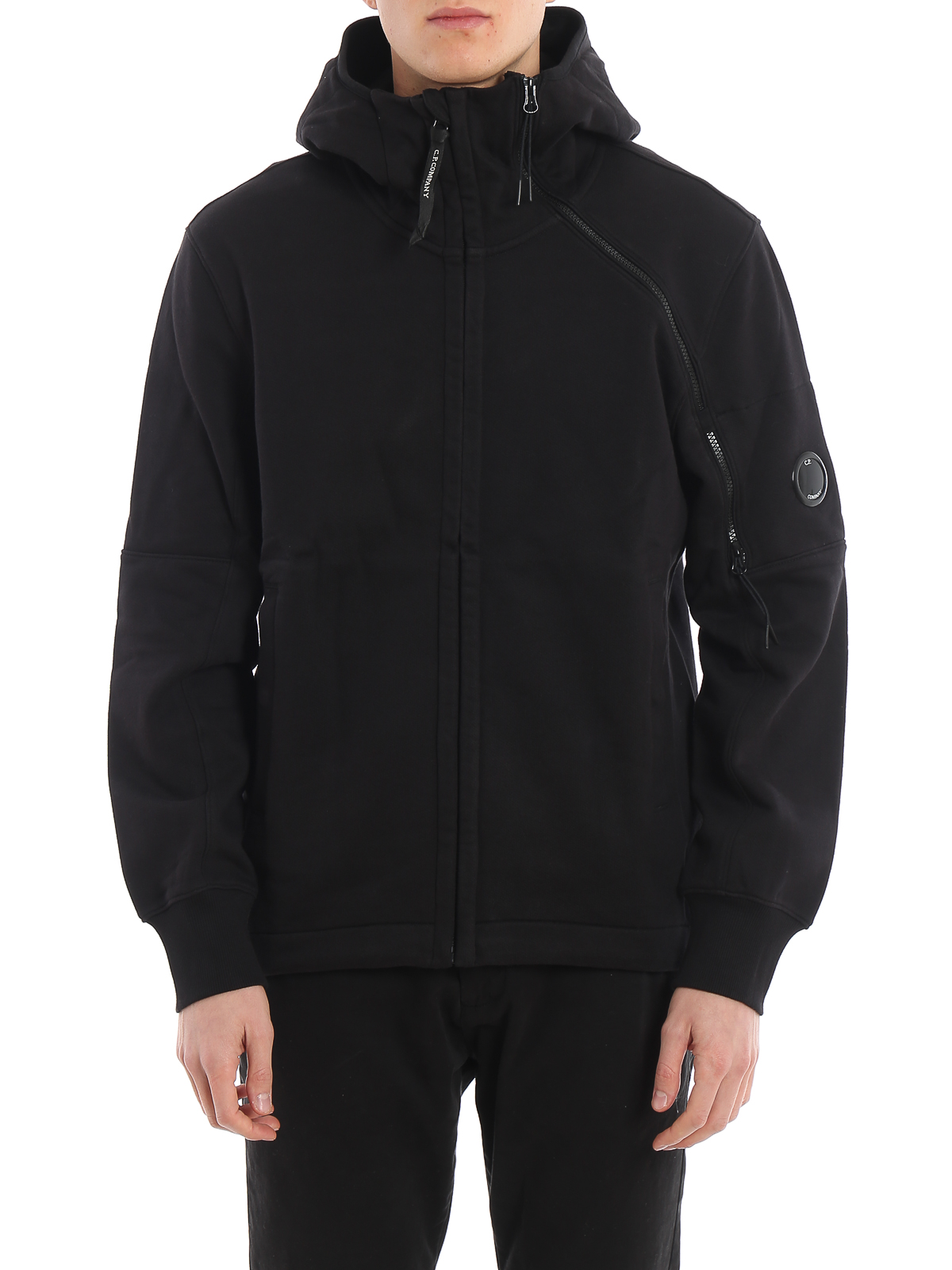 Sweatshirts Sweaters C.P. Company Black zip up cotton hoodie