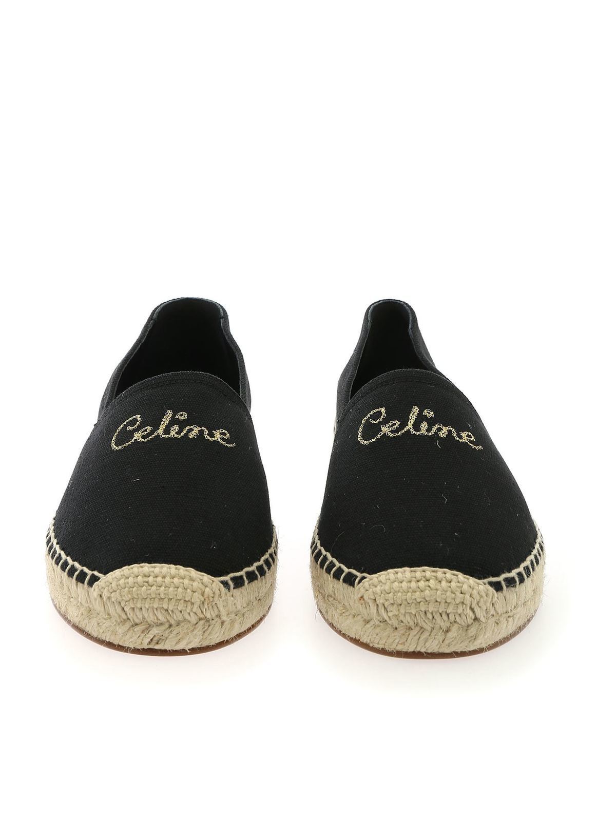 Espadrilles Céline - Taillat black espadrilles with golden logo -  338482146C38NO