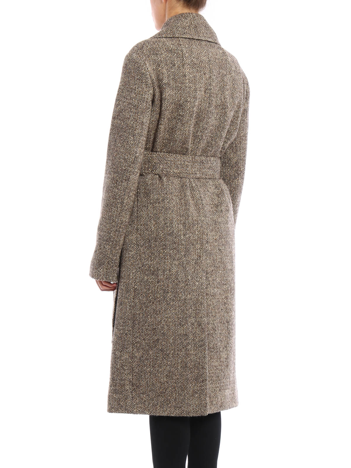 Knee length coats Céline - Melange wool wrap belted coat - 28R7771220KTC01P
