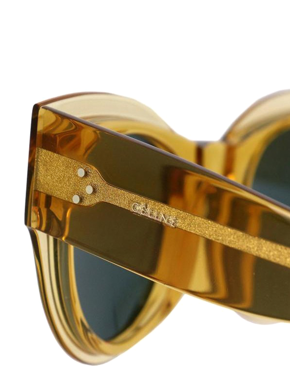 Celine Amber Sunglasses with Gold Detail CELINE Amber oversized Acetate Sunglasses – Fashionably Yours main image 2