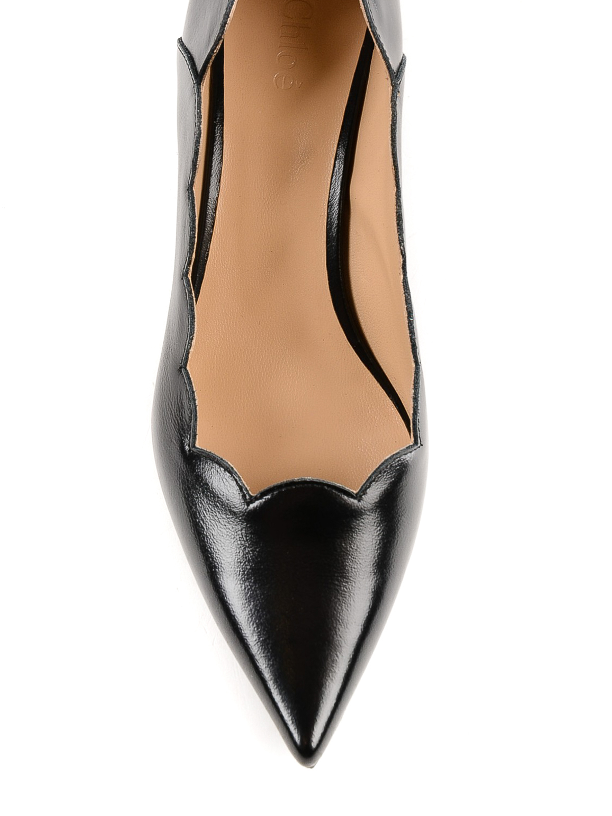 nylon tusind Optage Court shoes Chloe' - Lauren polished leather scalloped pumps -  CHC18W08021001
