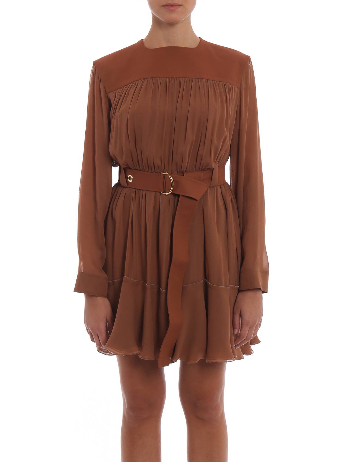 Chloe' Crepe pleated dress with matching belt | CHC18ARO0500125T