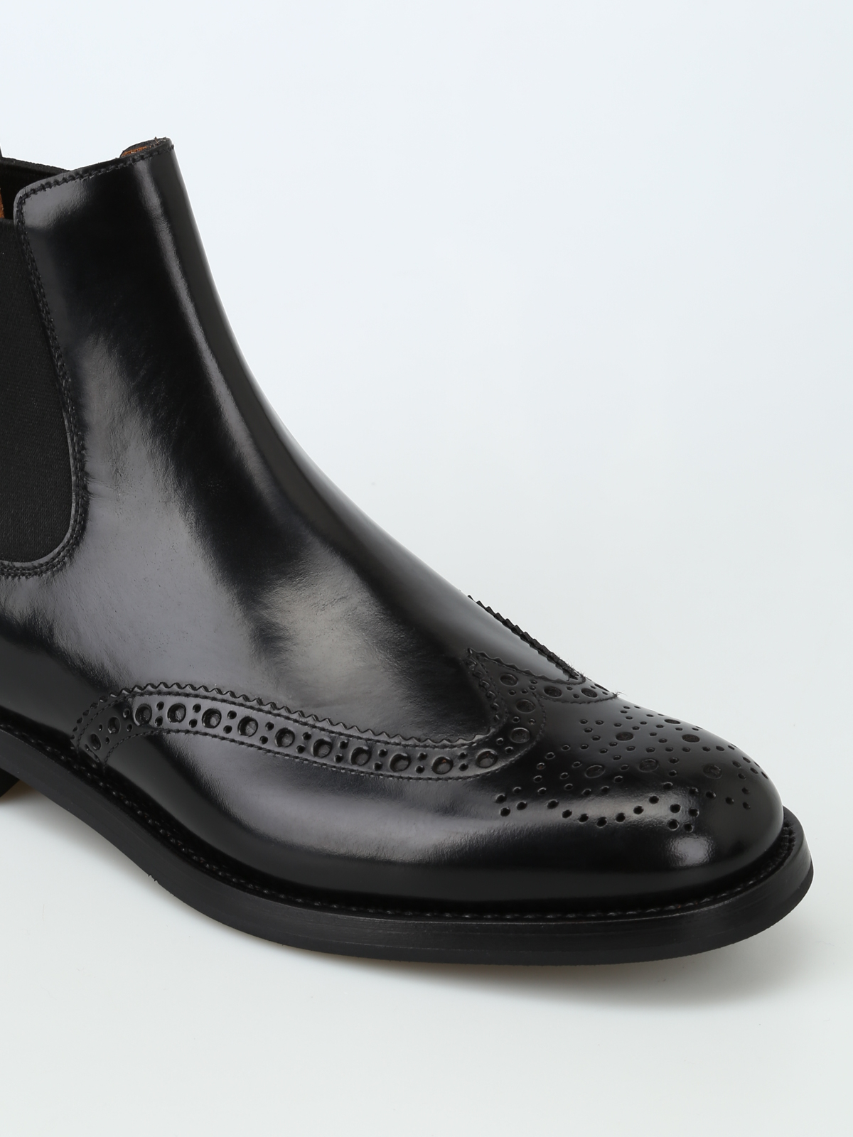 Ankle boots Church's - Black polish binder brogue Chelsea boots -